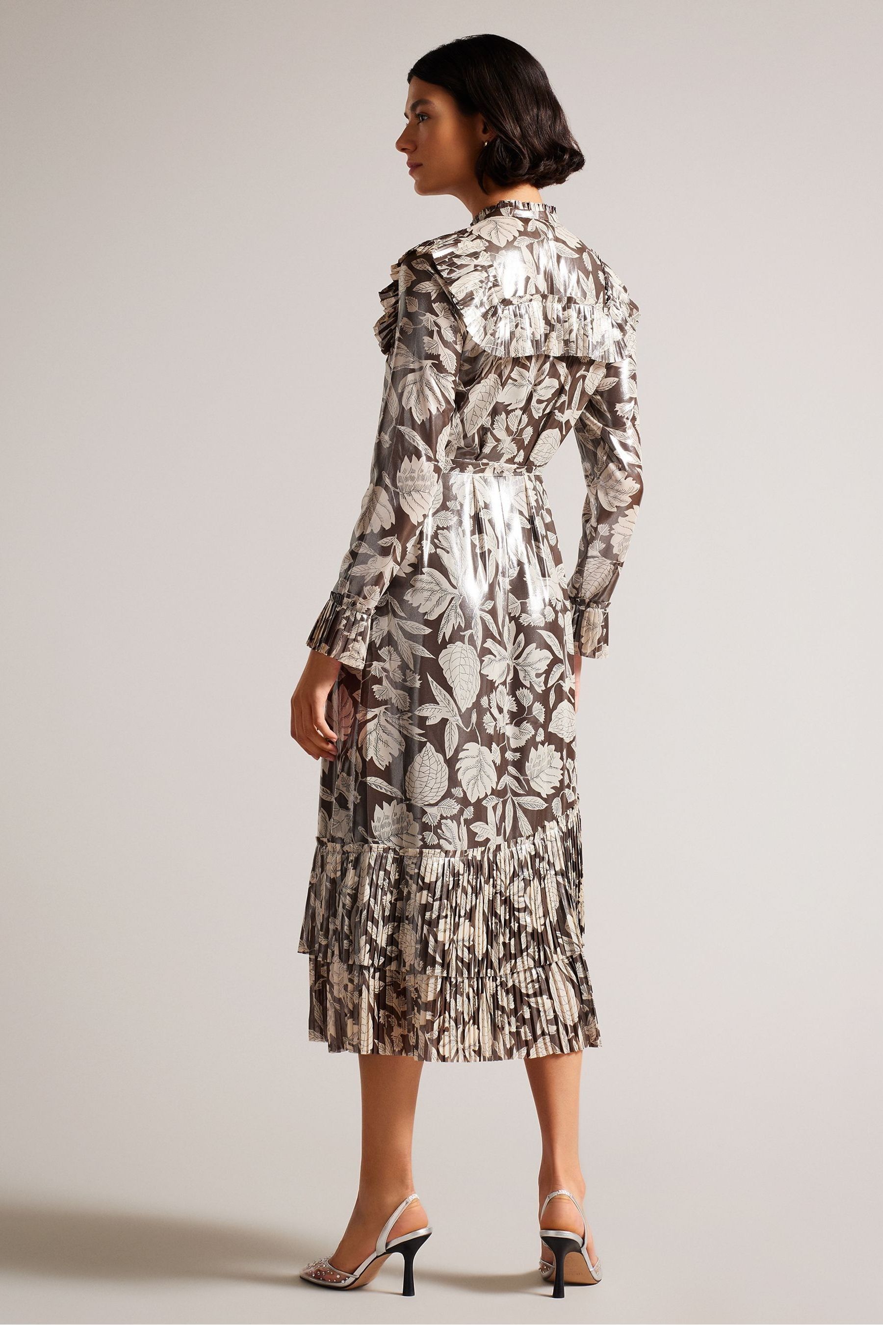 Buy Ted Baker Vikkci Dk Brown Ruffle Detail Midi Shirt Dress from Next Austria