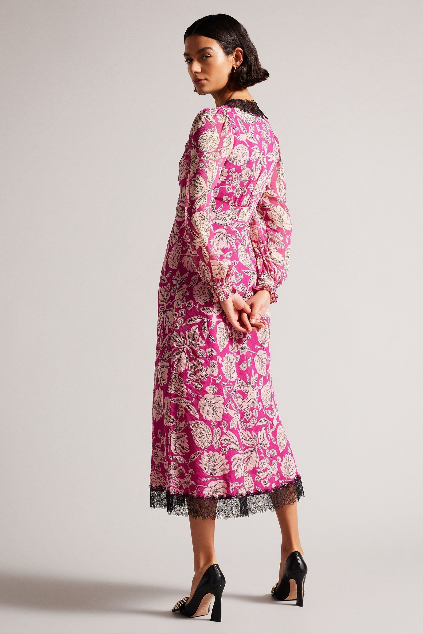 Ted baker pink long sleeve dress 2025