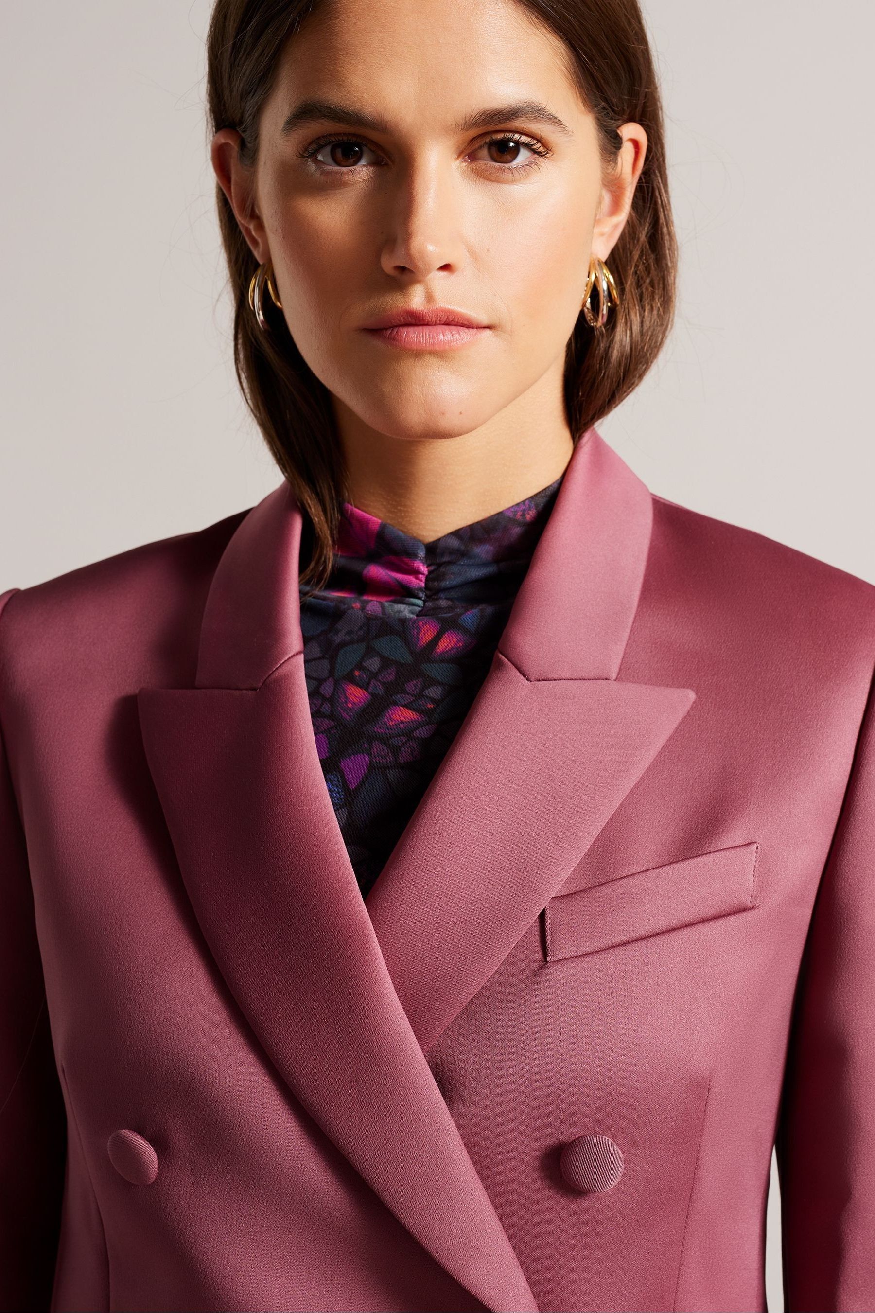 Buy Ted Baker Dp Purple Seraph Double Breasted Satin Boyfriend Blazer from Next Luxembourg