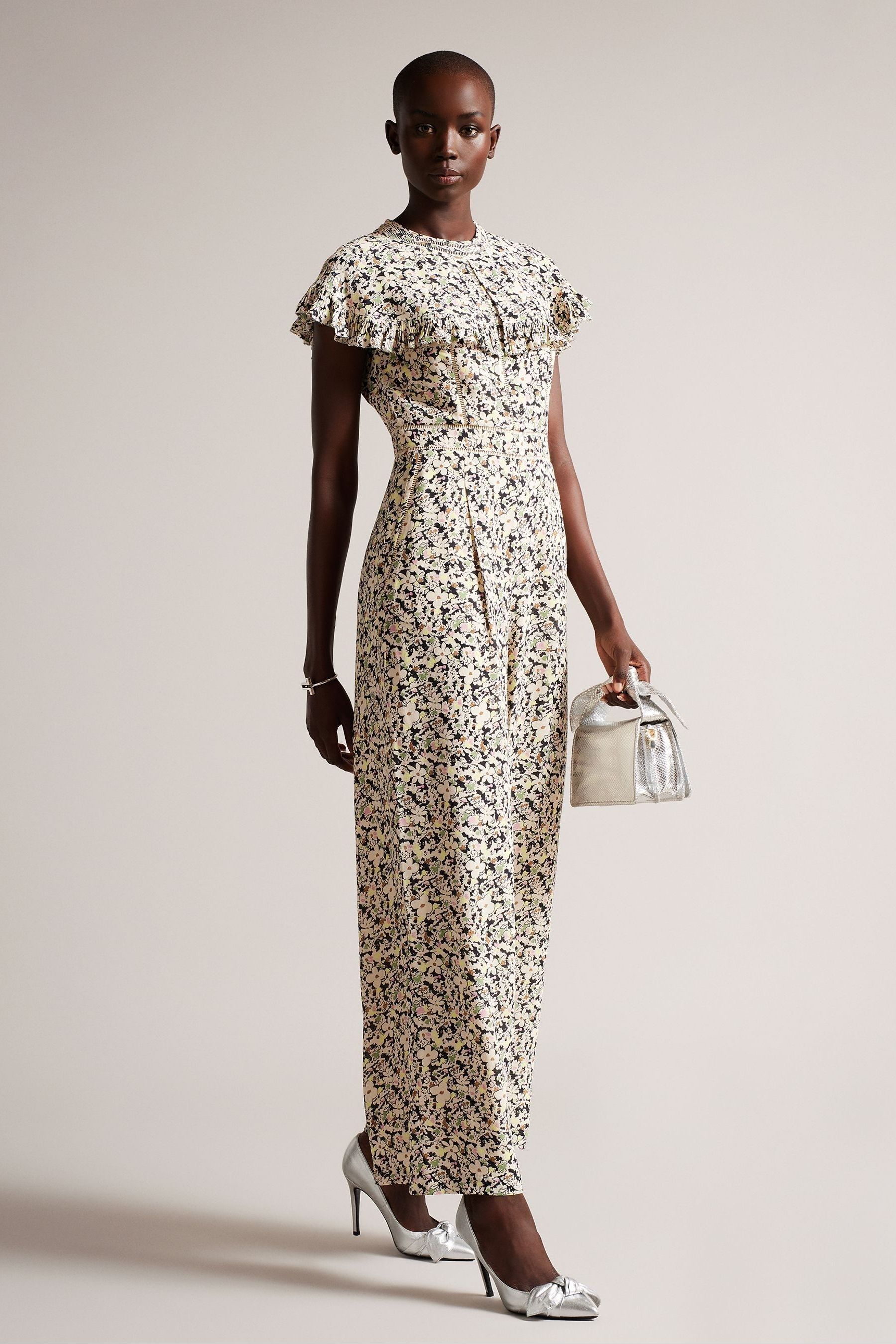 Buy Ted Baker Pink Brigid Cape Jumpsuit With Ladder Tape Detail from Next Luxembourg