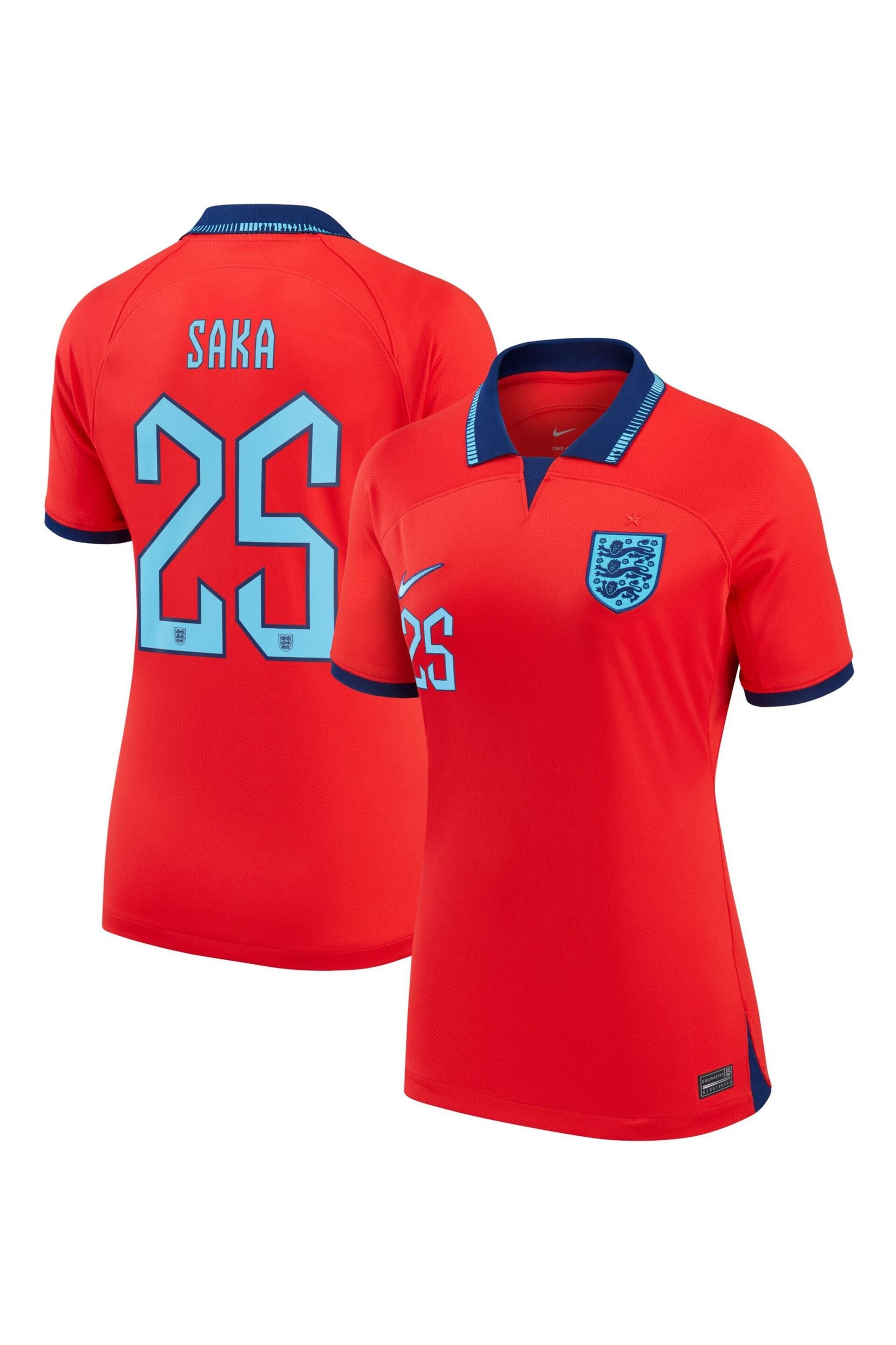 Nike Red Saka - 25 England Womens Away Stadium Football Shirt 2022 Womens - Image 1 of 3