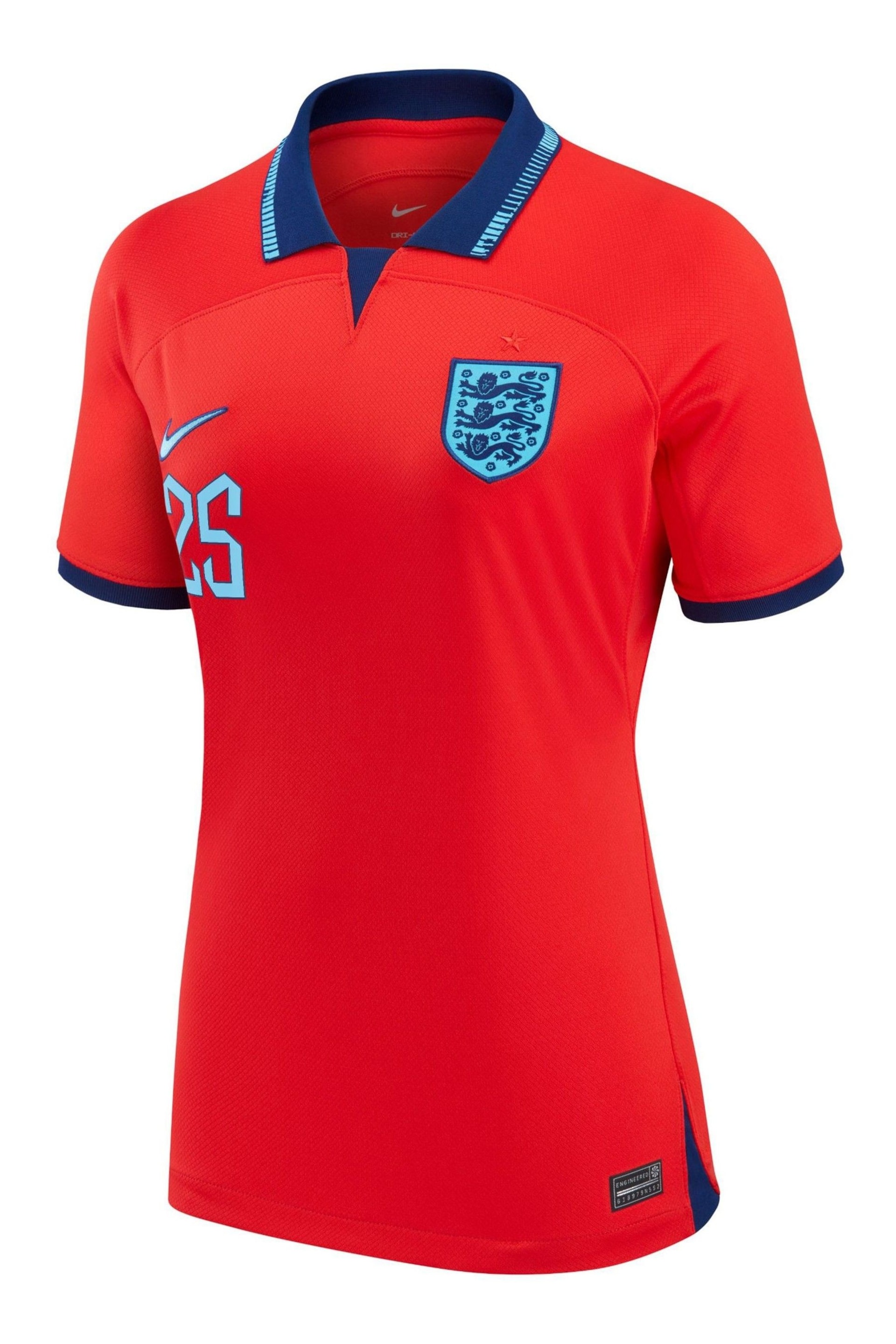 Nike Red Saka - 25 England Womens Away Stadium Football Shirt 2022 Womens - Image 2 of 3