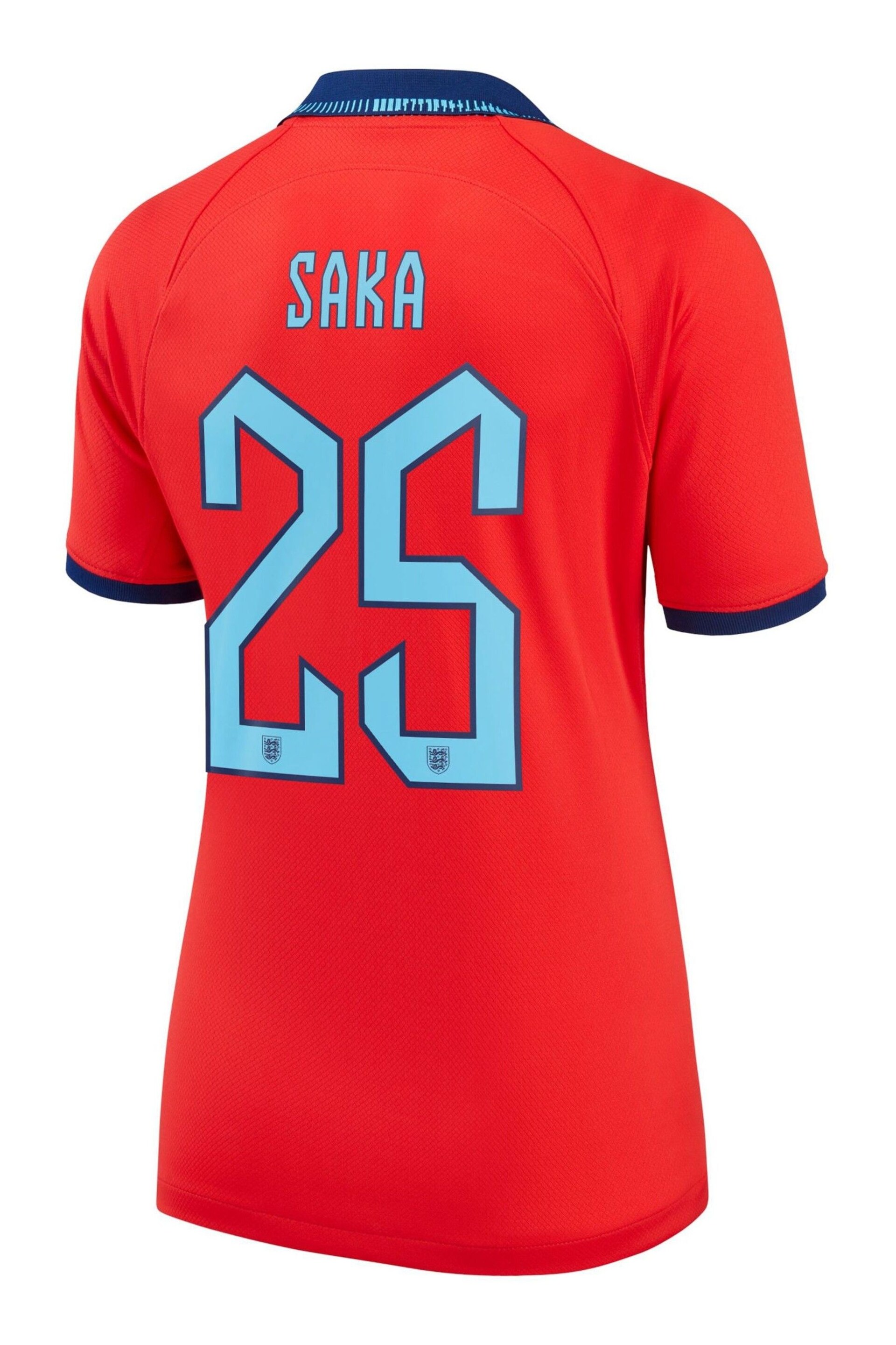 Nike Red Saka - 25 England Womens Away Stadium Football Shirt 2022 Womens - Image 3 of 3