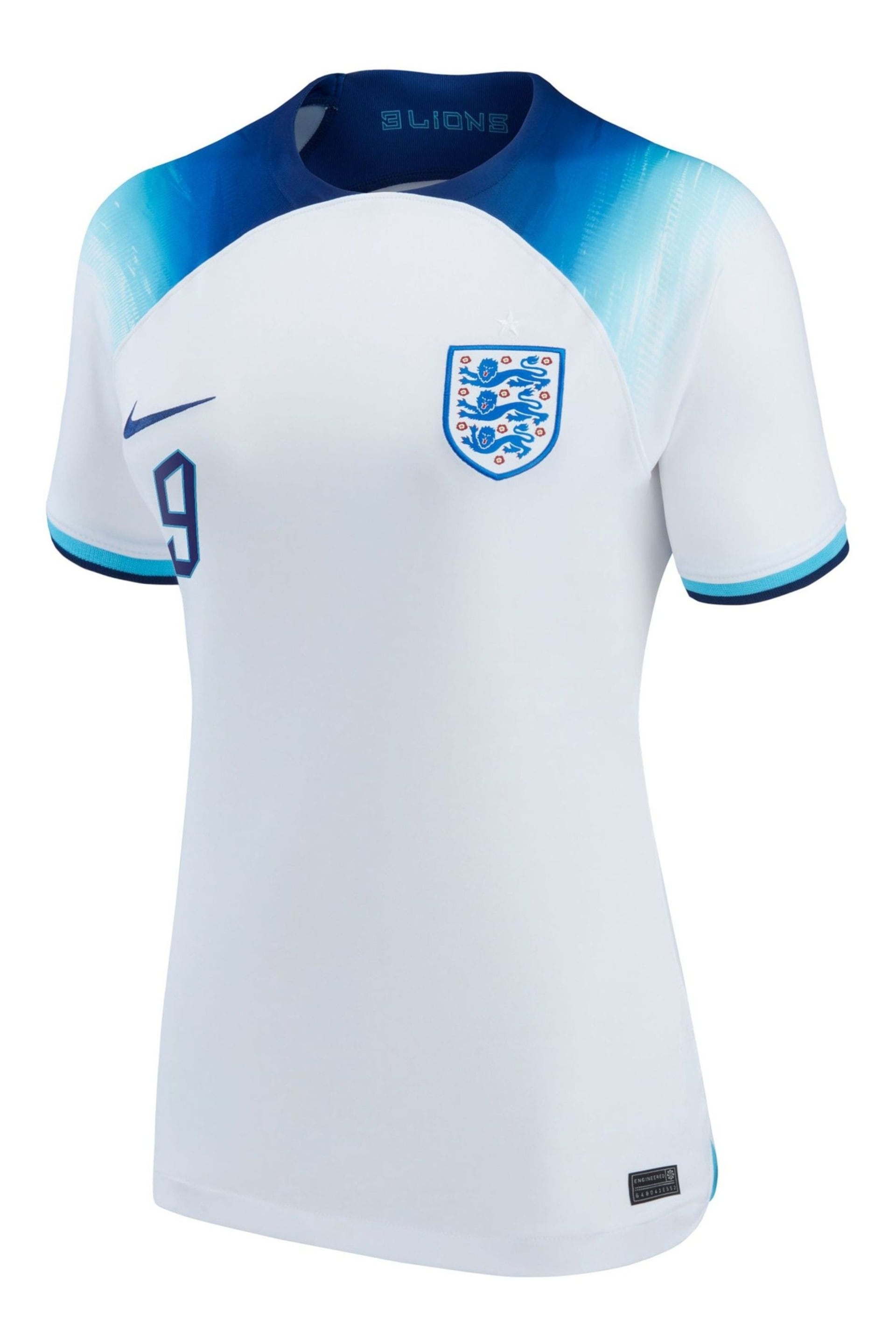 Nike White Kane - 9 England Womens Home Stadium Football Shirt 2022 Womens - Image 2 of 3