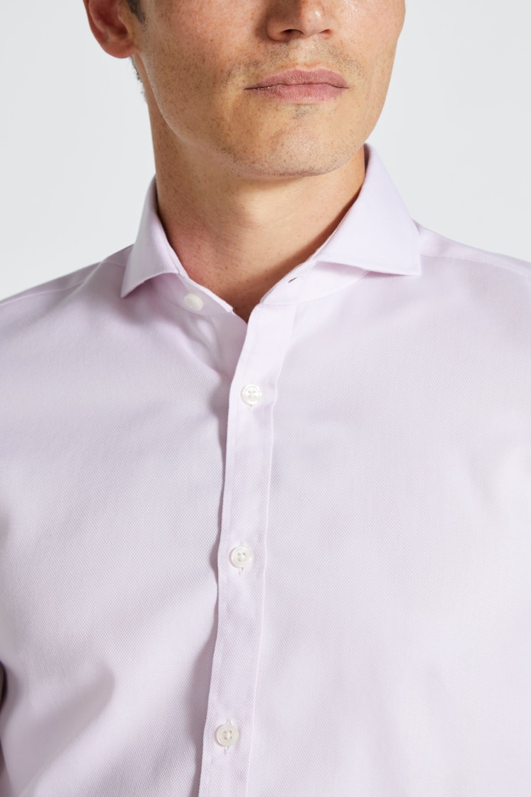 MOSS Pink Slim Oxford Non Iron 100% Cotton Shirt - Image 2 of 3