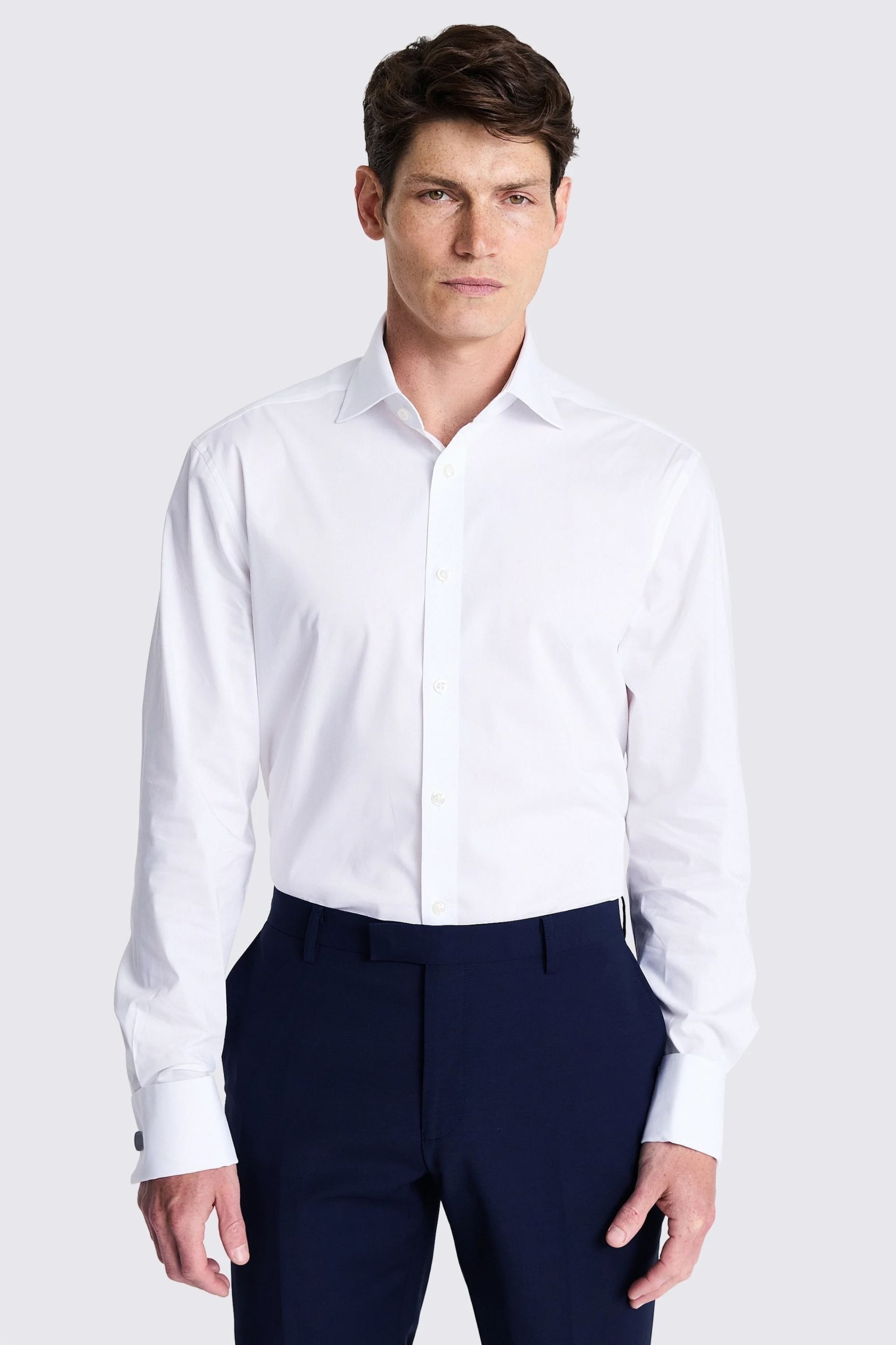 MOSS Off White Tailored Stretch Shirt - Image 1 of 3