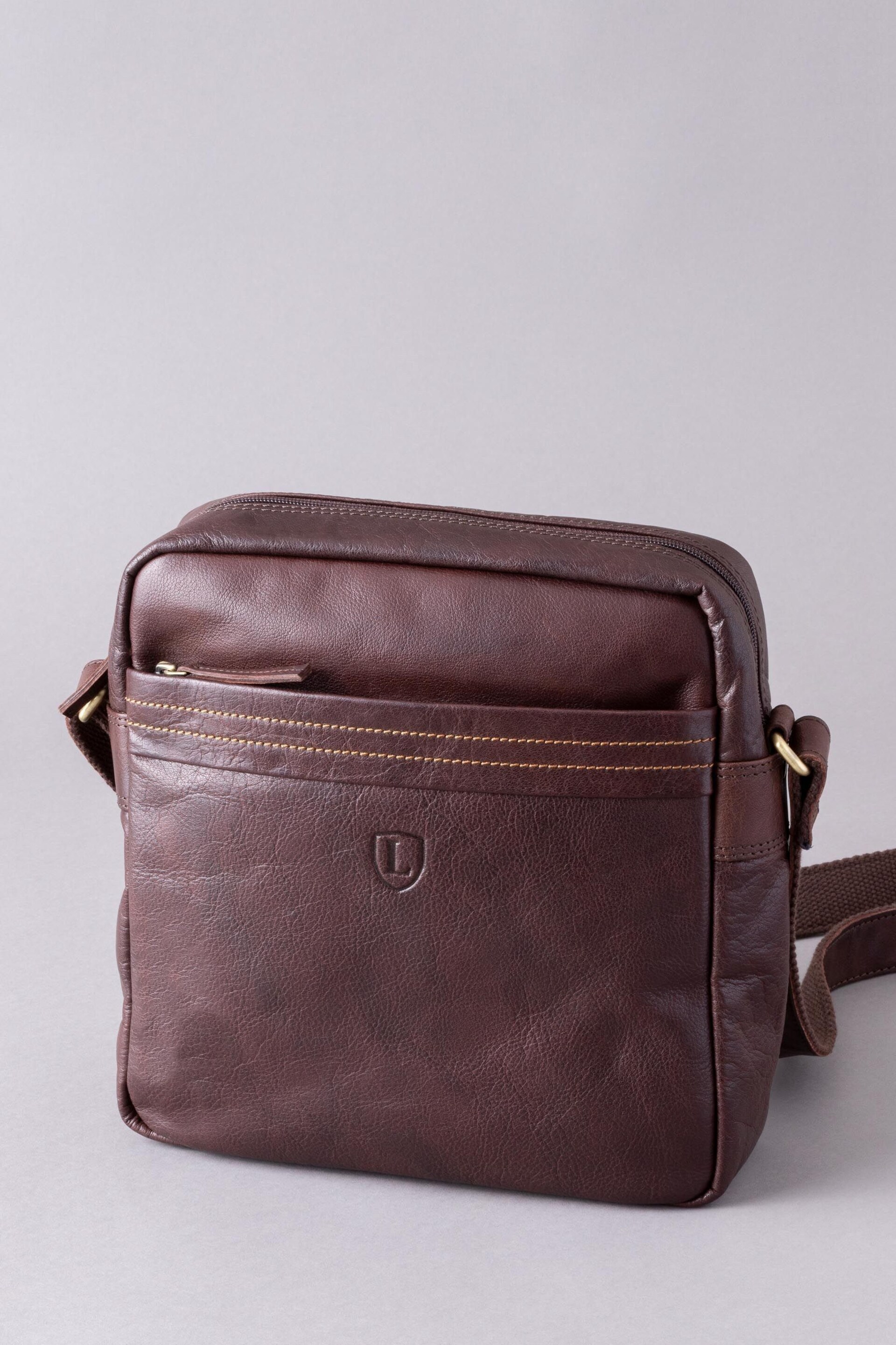 Lakeland Leather Brown Small Keswick Leather Messenger Bag - Image 1 of 6