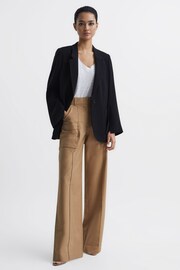 Reiss Camel Eliana Wide Leg Combat Trousers - Image 3 of 7