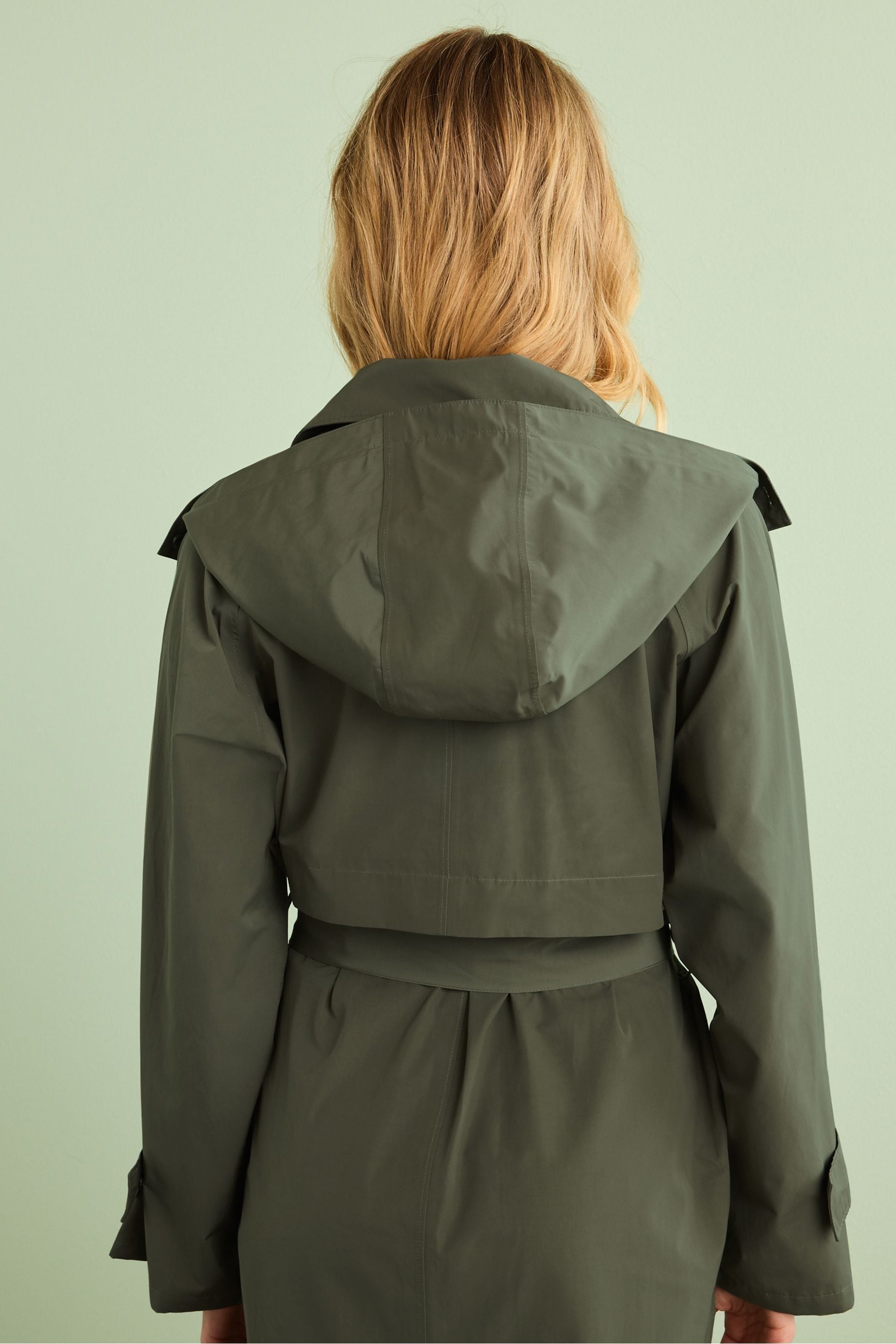 Buy Khaki Green Waterproof Hooded Trench Coat from Next Luxembourg