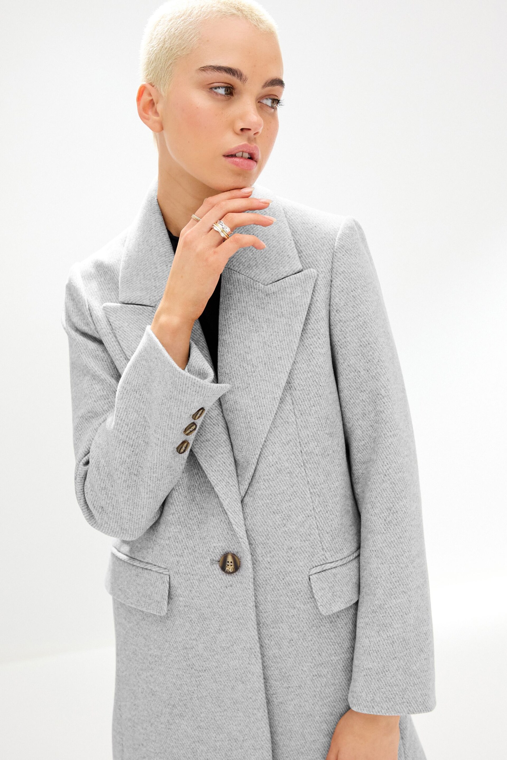 Grey Revere Collar Coat - Image 5 of 7