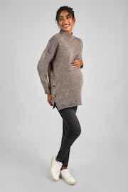 JoJo Maman Bébé Mocha Turtle Neck Maternity & Nursing Jumper - Image 3 of 4