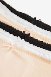 Black/White/Nude Short Cotton Rich Knickers 6 Pack - Image 5 of 11