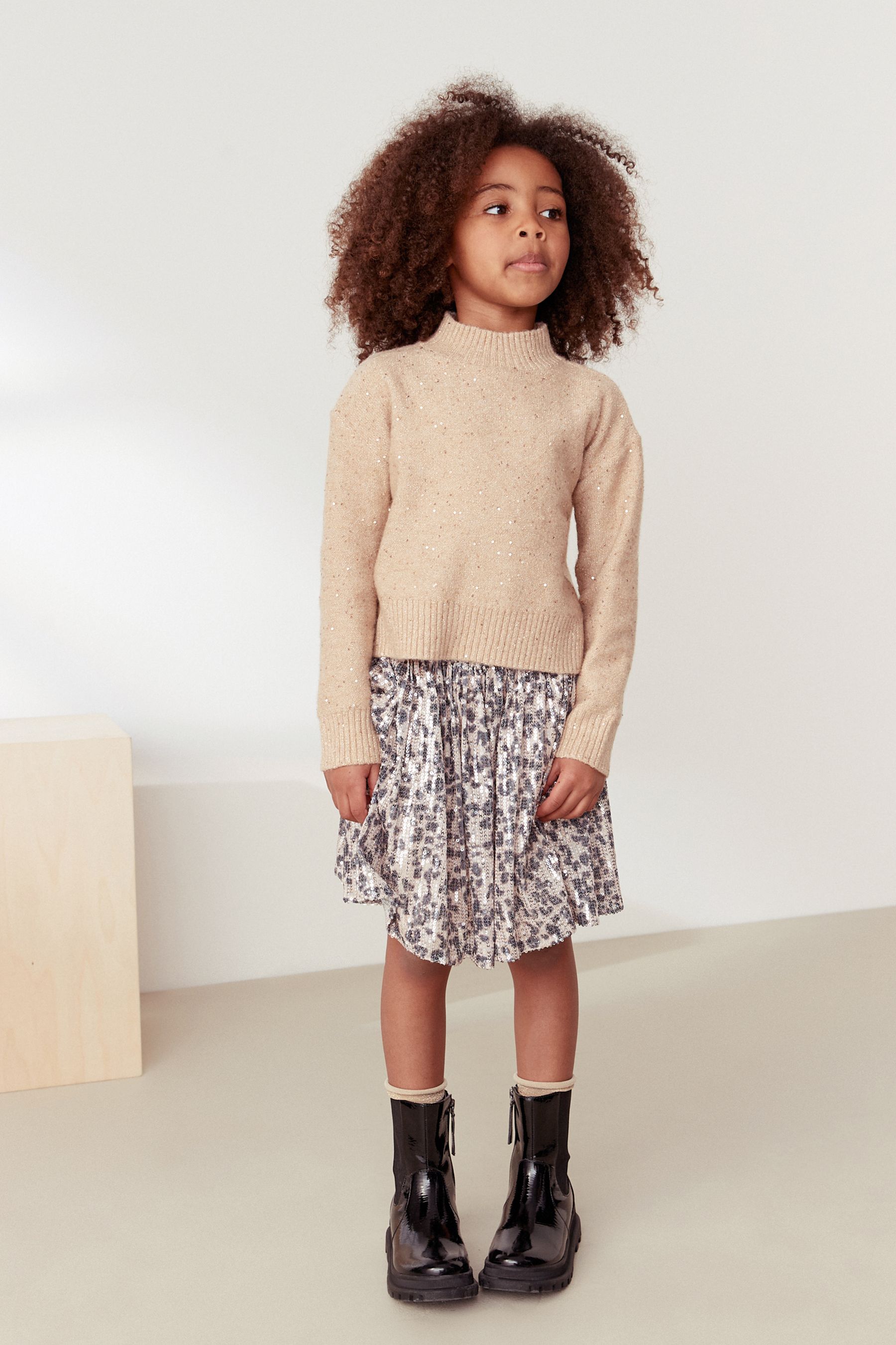 Buy Gold Sequin Jumper 3 16yrs from Next Luxembourg