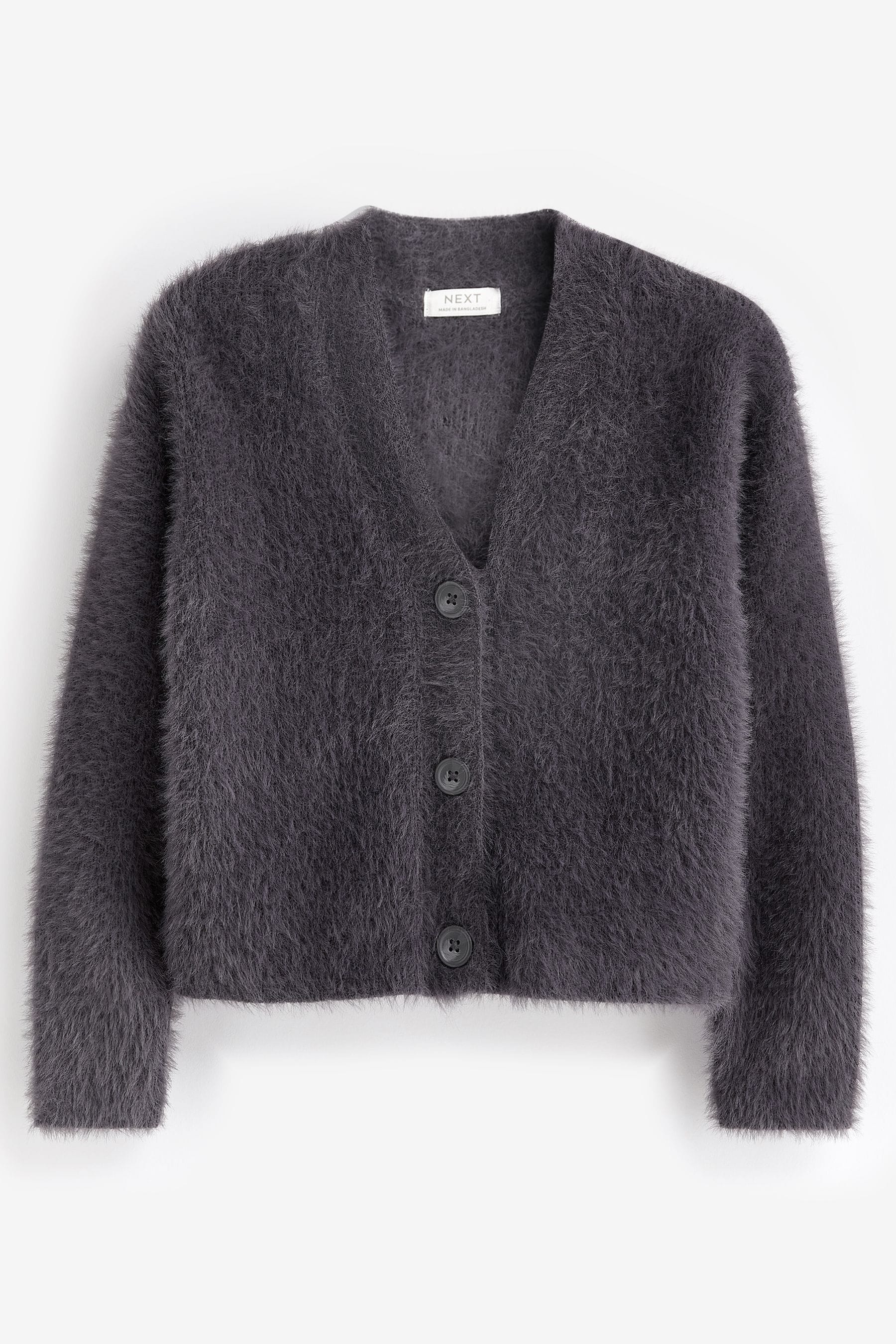 Grey fluffy cardigan online