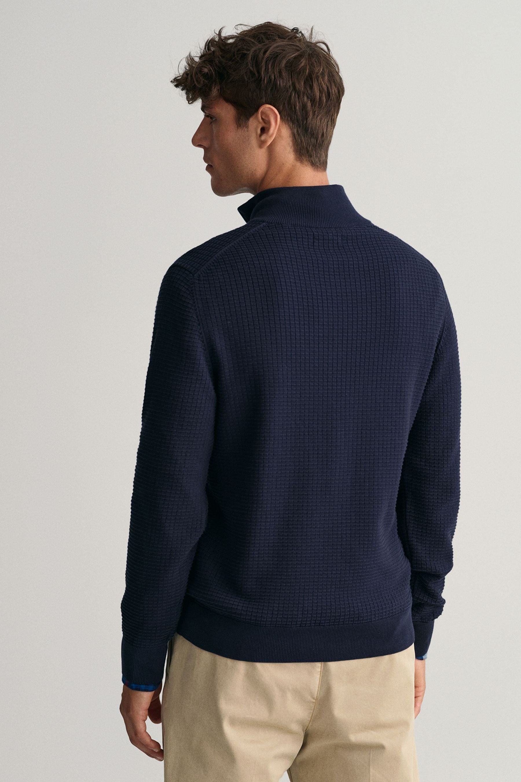 Gant cotton contrast half zip sweater cheap