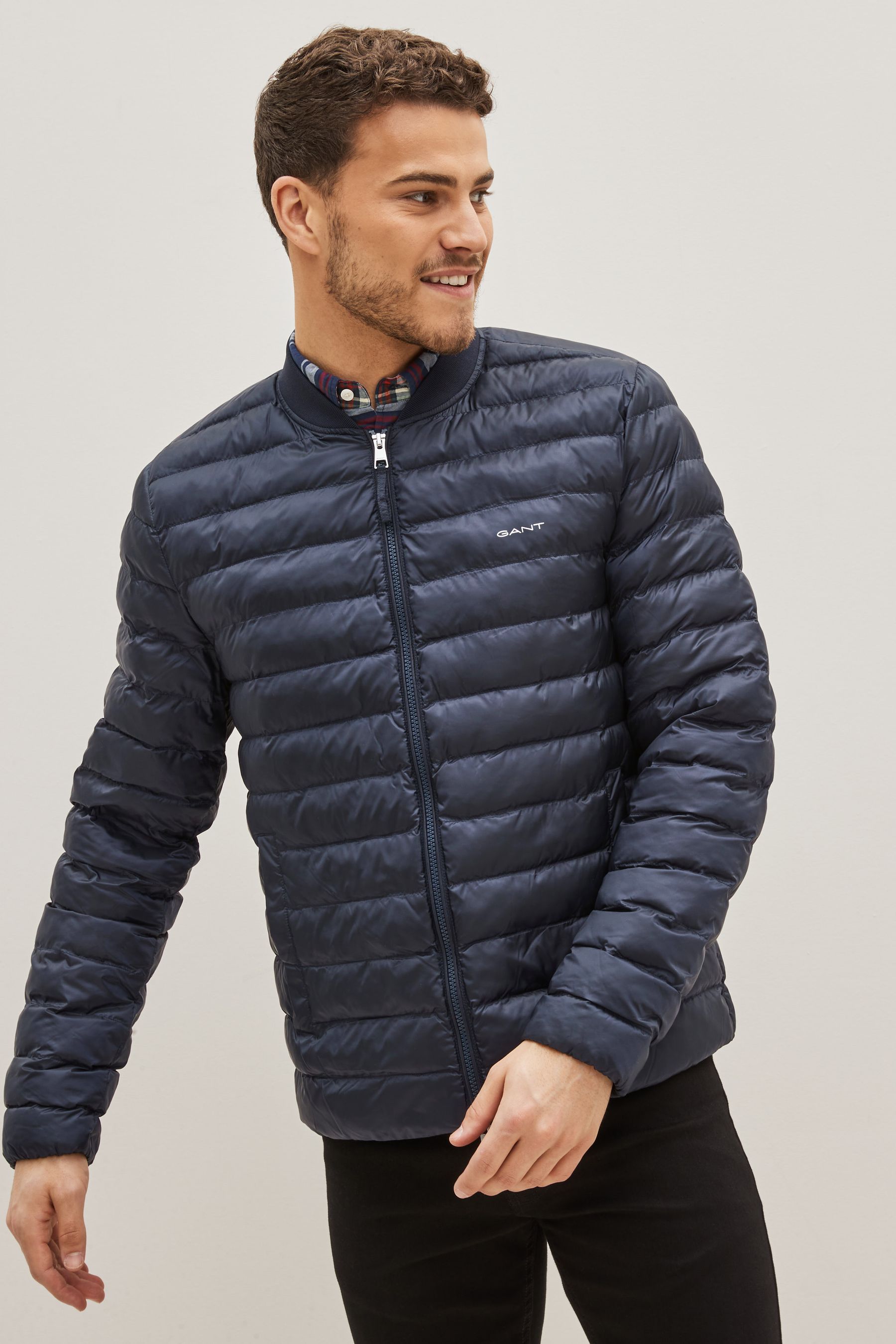 Buy GANT Mens Blue Light Padded Bomber Jacket from Next Luxembourg