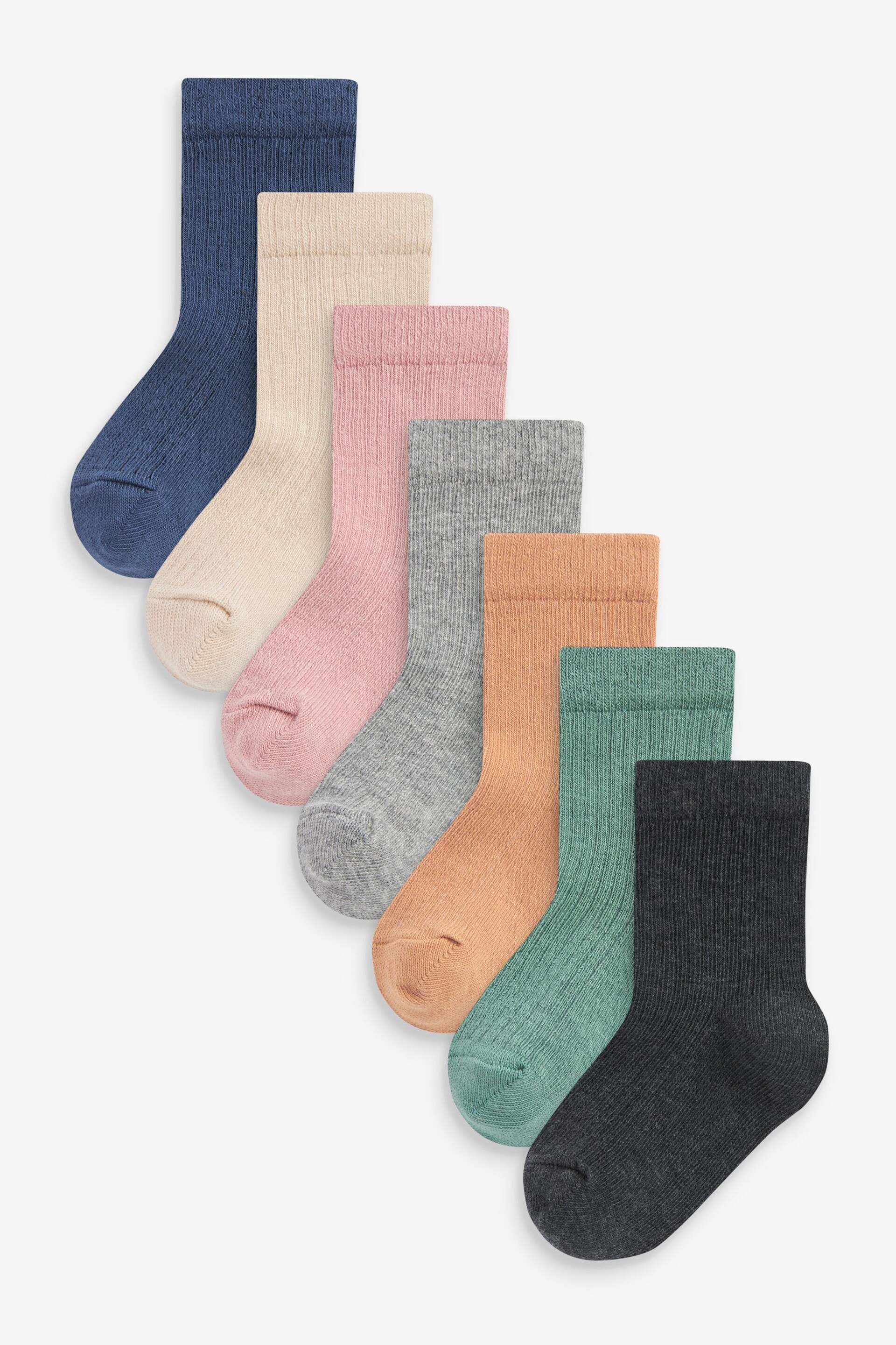 Minerals Cotton Rich Fine Rib Socks 7 Pack - Image 1 of 1