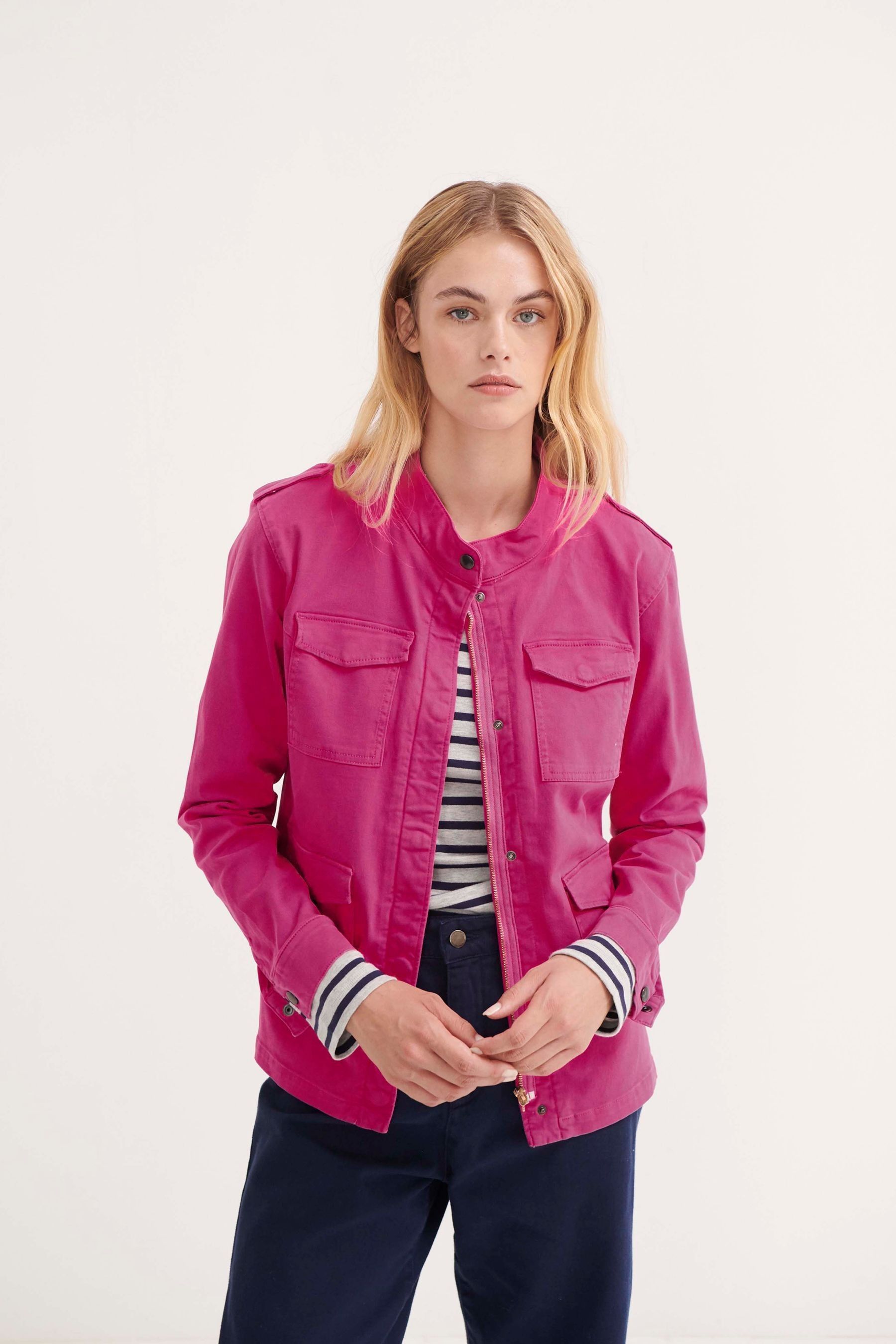 Womens pink utility jacket cheap