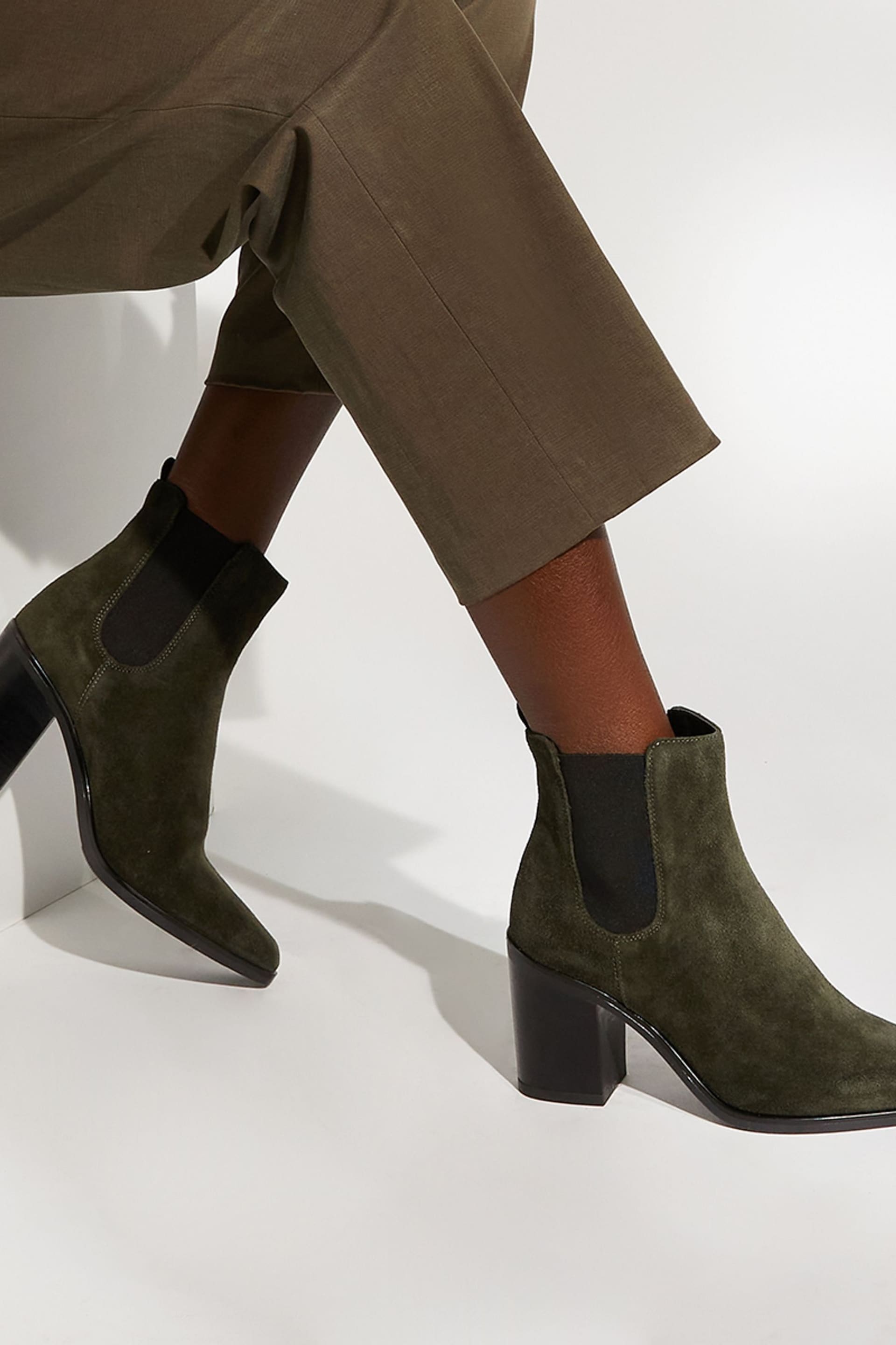 Dune London Green Prea High Western Chelsea Boots - Image 5 of 5