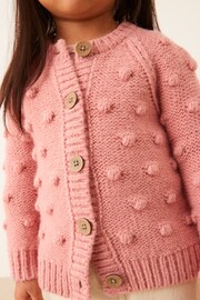 Pink Chunky Knit Bobble Cardigan (3mths-10yrs) - Image 5 of 7