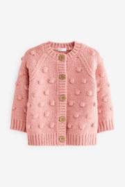 Pink Chunky Knit Bobble Cardigan (3mths-10yrs) - Image 6 of 7