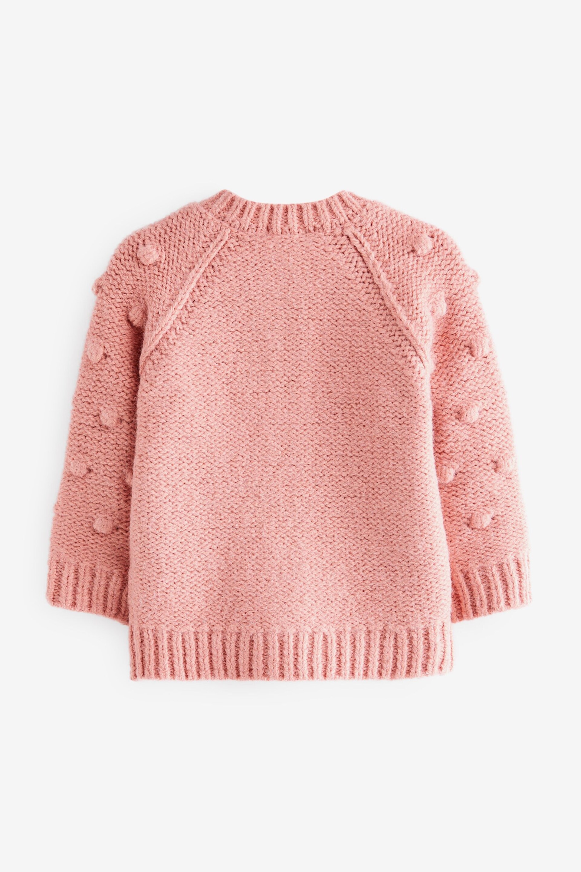 Pink Chunky Knit Bobble Cardigan (3mths-10yrs) - Image 7 of 7