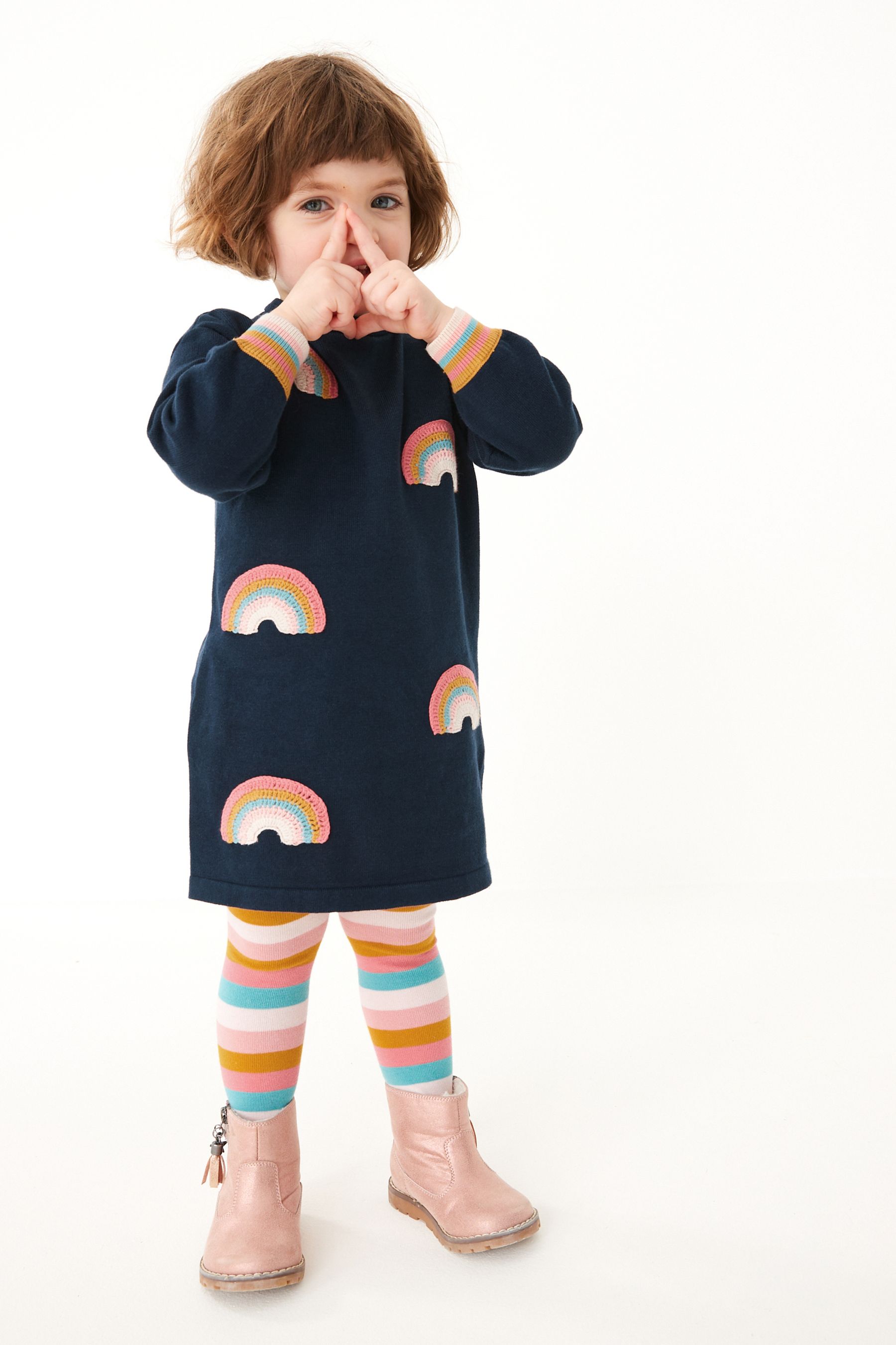 Next rainbow jumper dress new arrivals