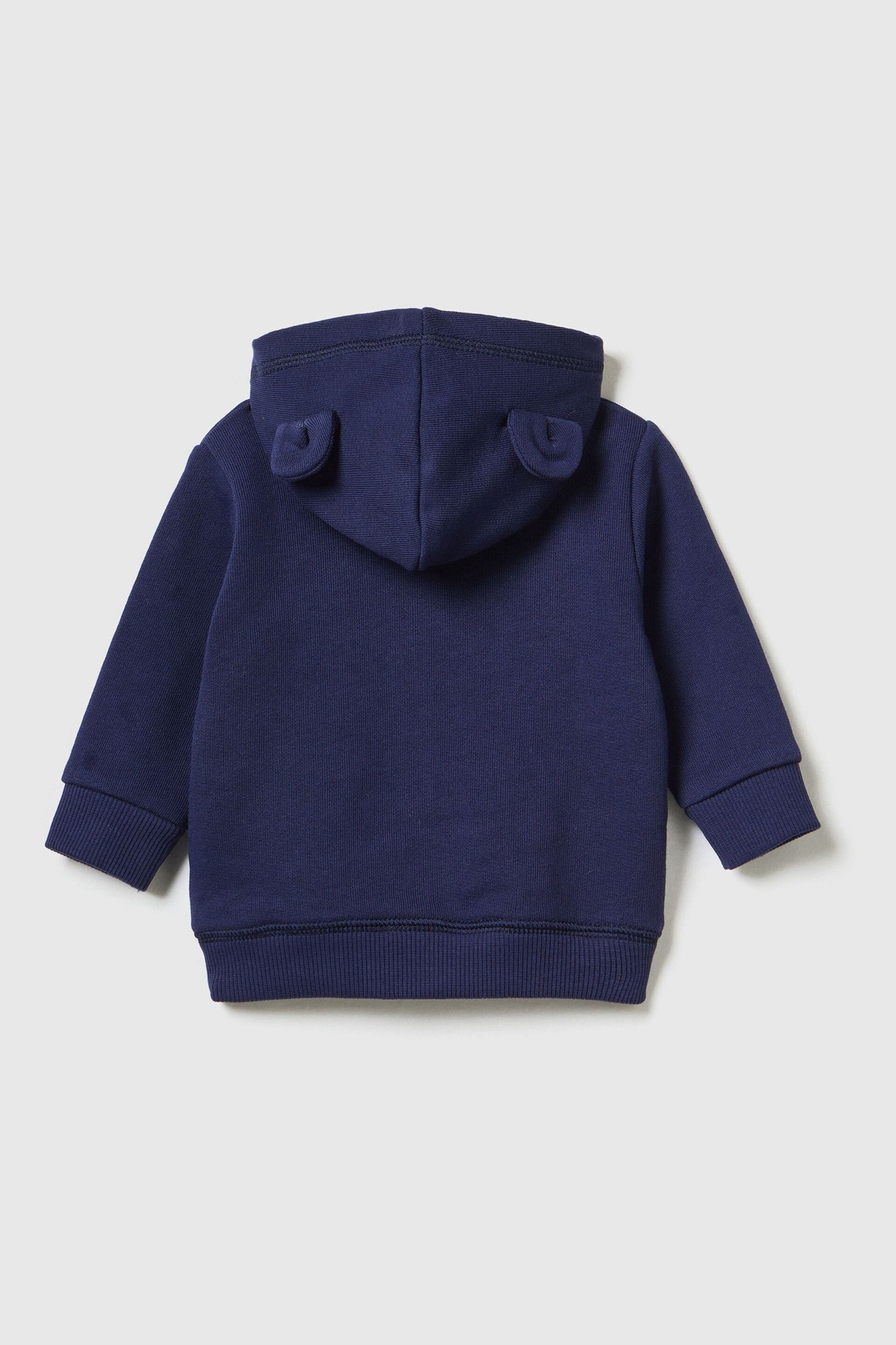 Benetton Boys Zip Through Bunny Ears Hoodie - Image 2 of 2