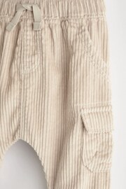 Neutral Corduroy Baby Cargo Joggers - Image 3 of 6