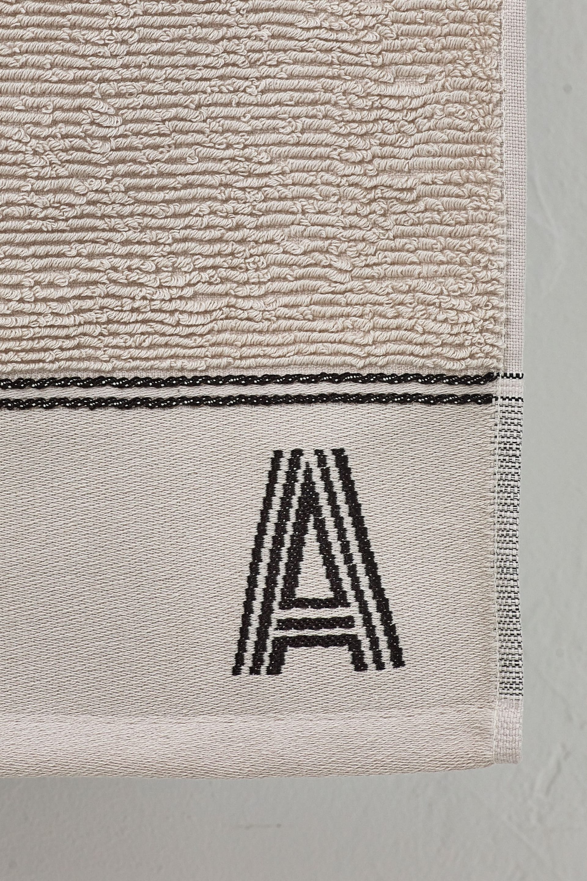 Natural Monogram Bath Sheet 100% Cotton Towel - Image 2 of 5