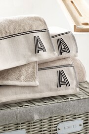 Natural Monogram Bath Sheet 100% Cotton Towel - Image 4 of 5