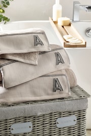 Natural Monogram Bath Sheet 100% Cotton Towel - Image 5 of 5