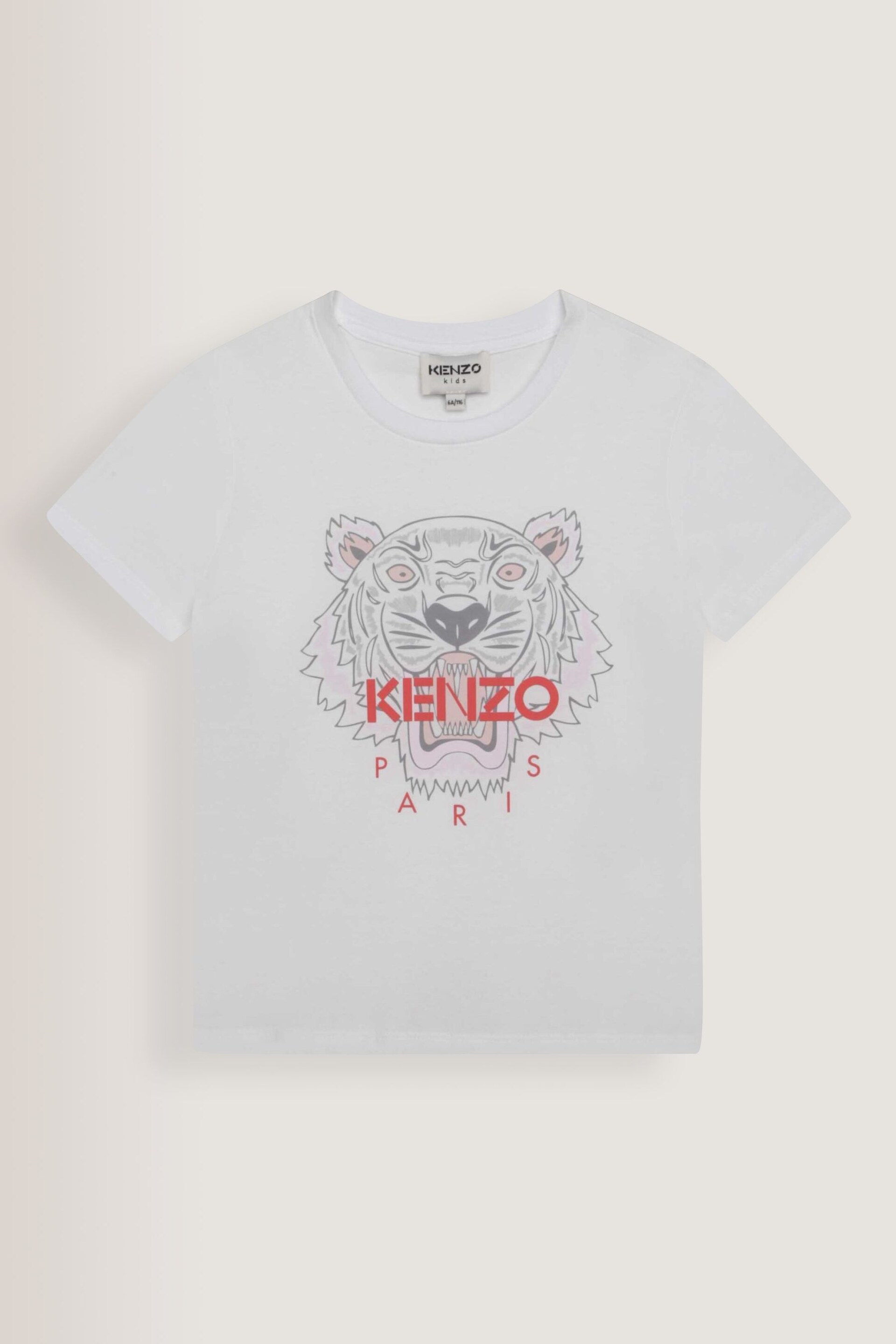 KENZO KIDS Tiger Multi/White Print Logo T-Shirt - Image 1 of 2