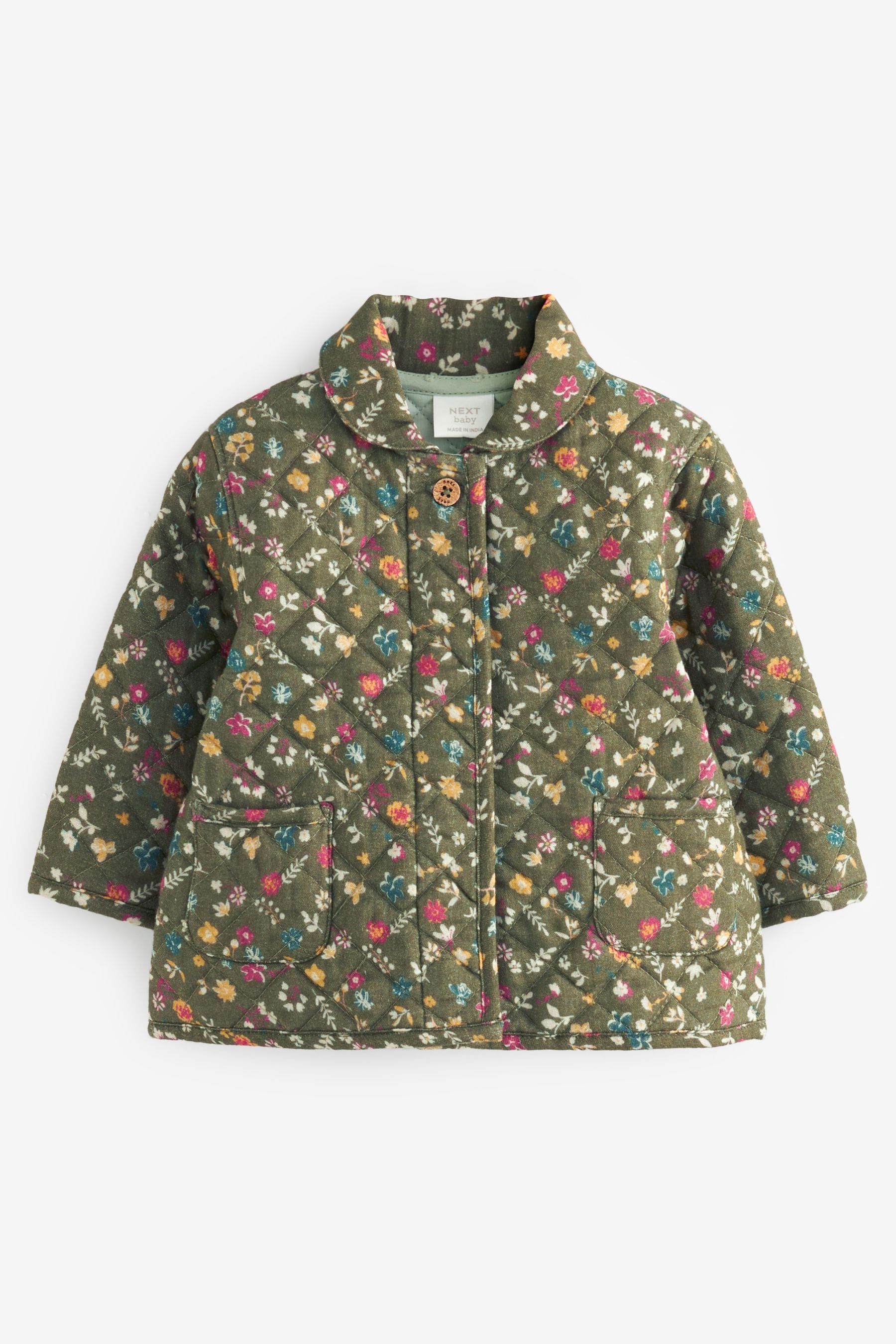 Buy Green Floral Baby Quilted Jacket 0mths 2yrs from Next Luxembourg
