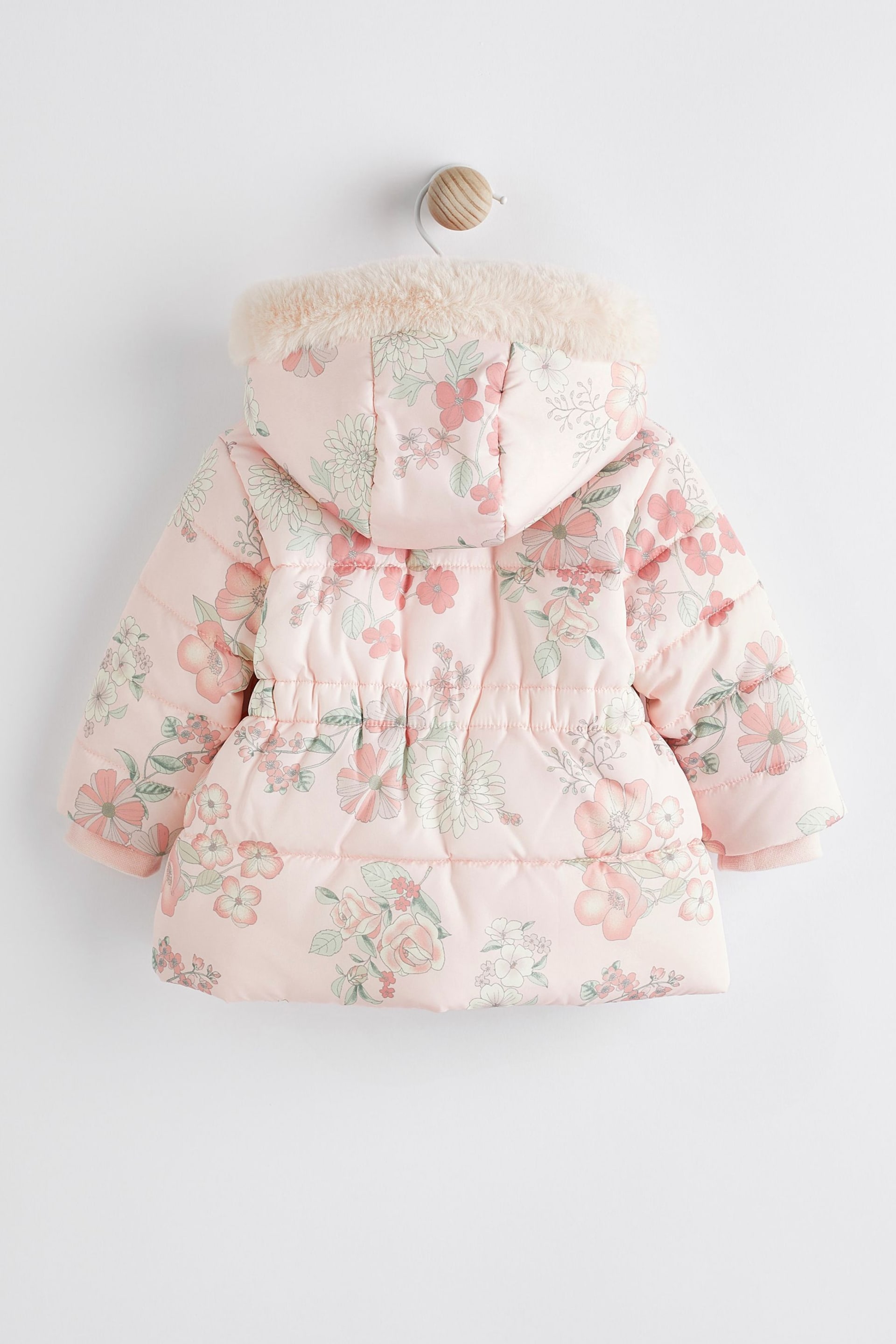 Pink Floral Hooded Padded Baby Jacket (0mths-2yrs) - Image 2 of 8