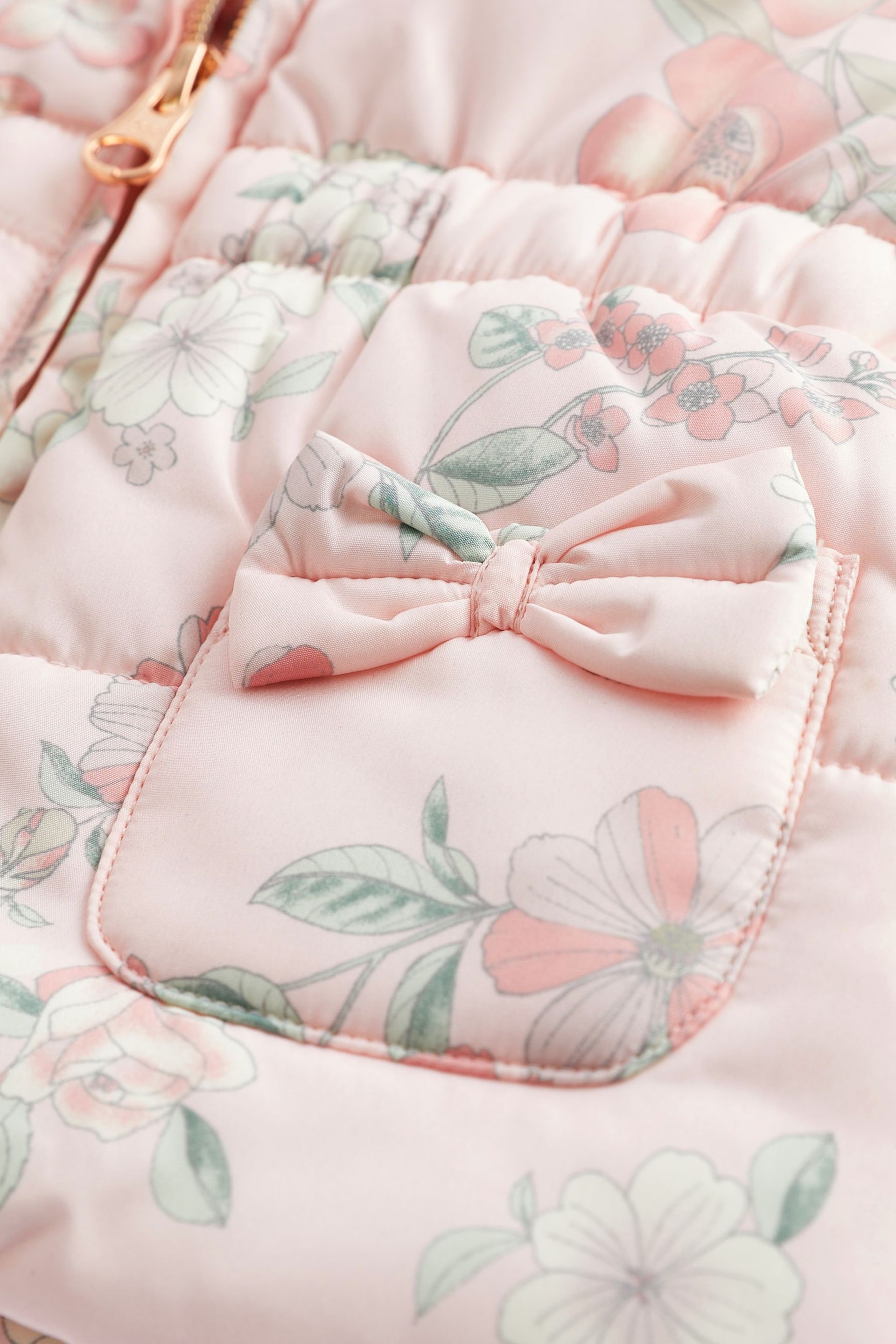 Pink Floral Hooded Padded Baby Jacket (0mths-2yrs) - Image 5 of 8