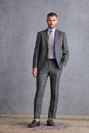 Grey Slim Fit Signature Check Suit: Jacket - Image 2 of 12