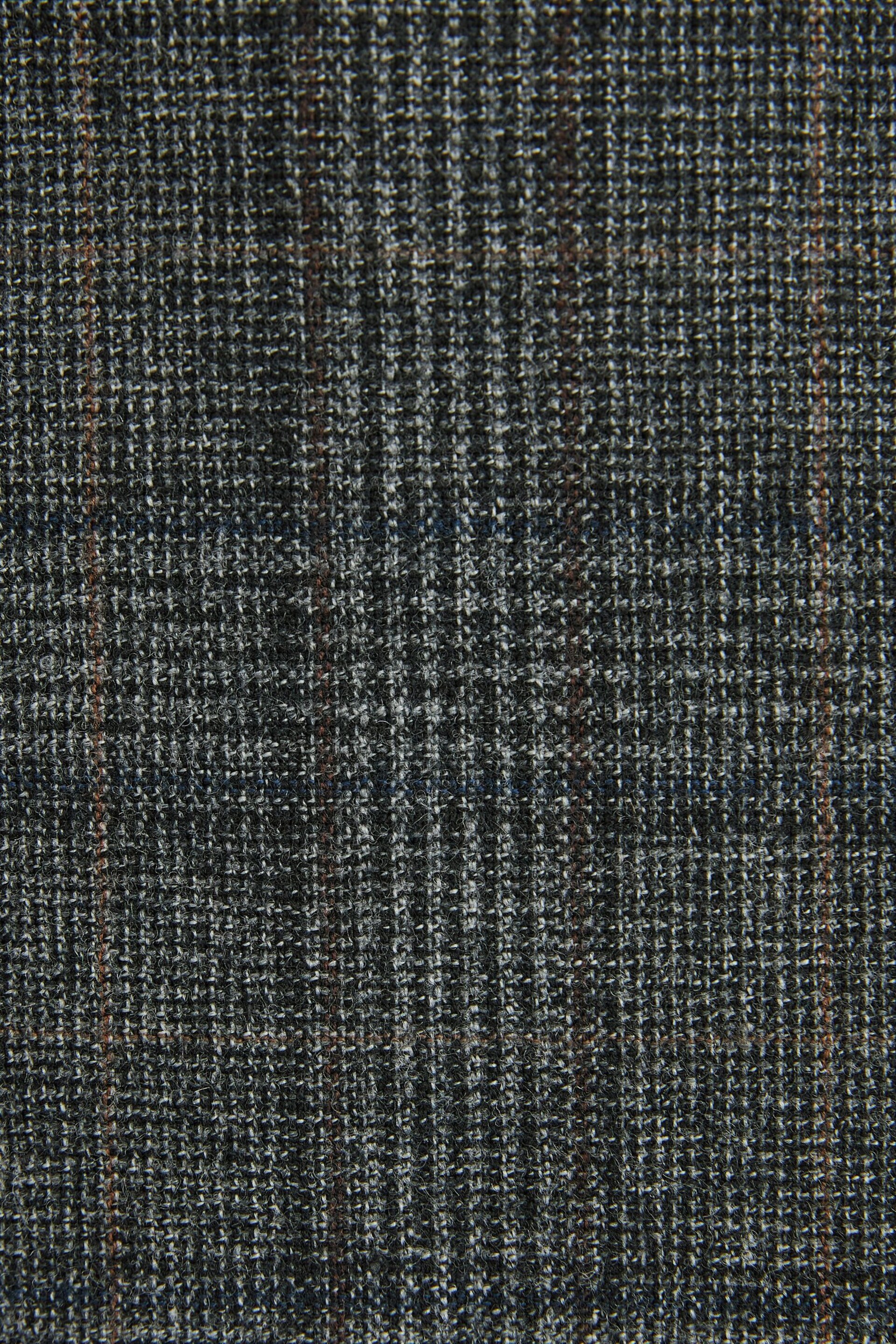 Grey Slim Fit Signature Check Suit: Jacket - Image 9 of 12
