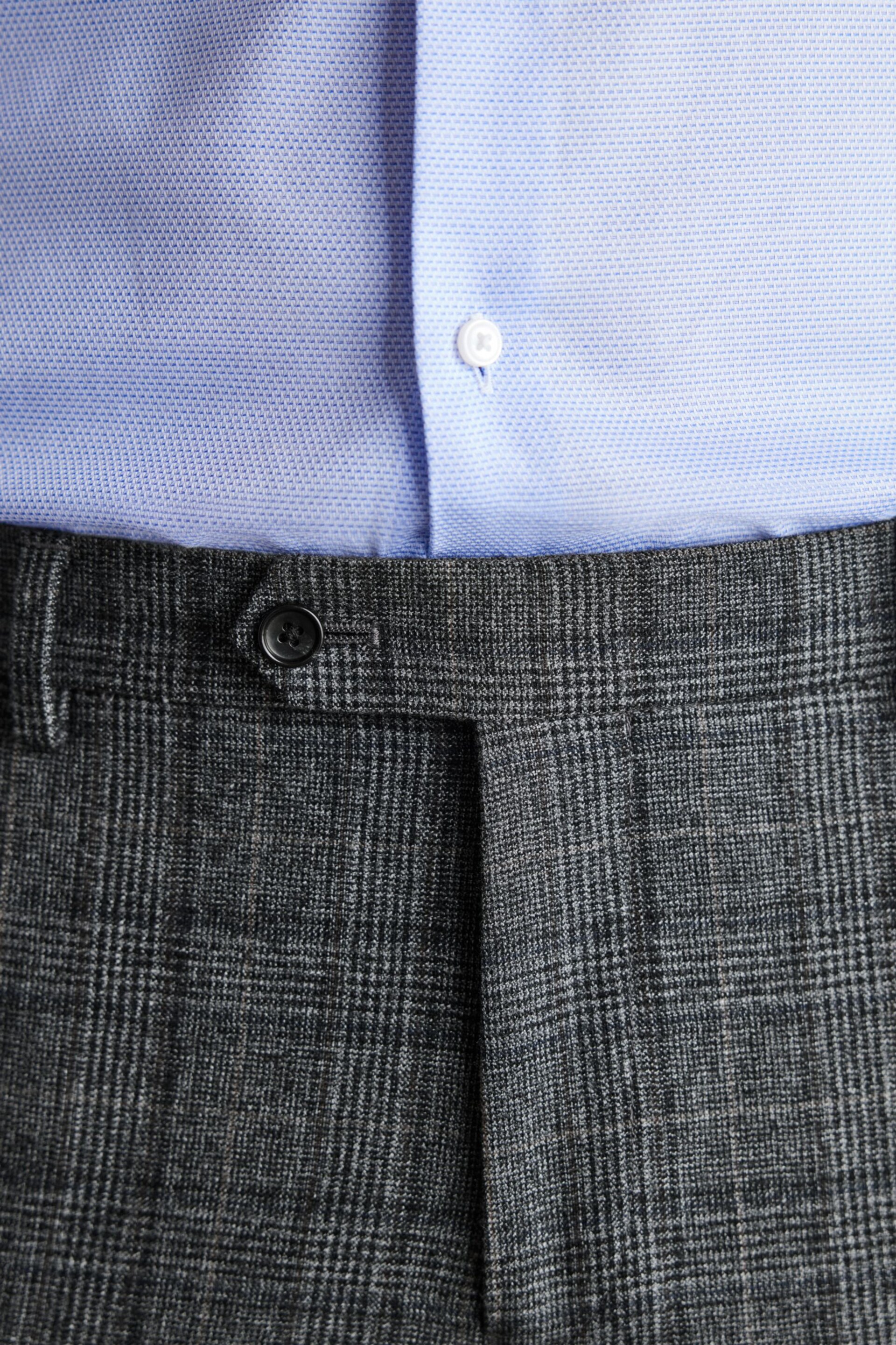 Grey Slim Fit Signature Check Suit Trousers - Image 4 of 10