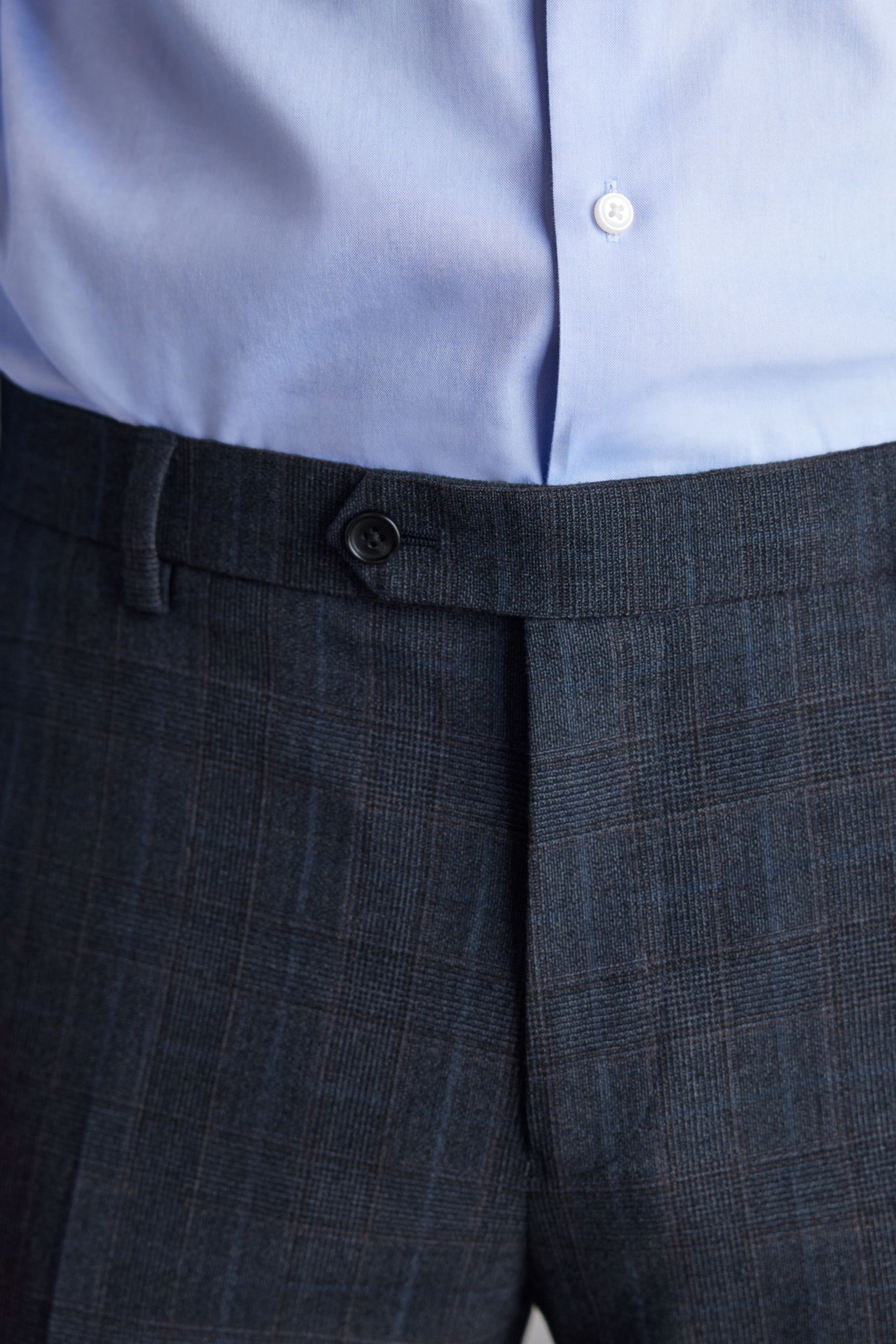 Blue Regular Fit Check Signature Suit: Trousers - Image 5 of 11
