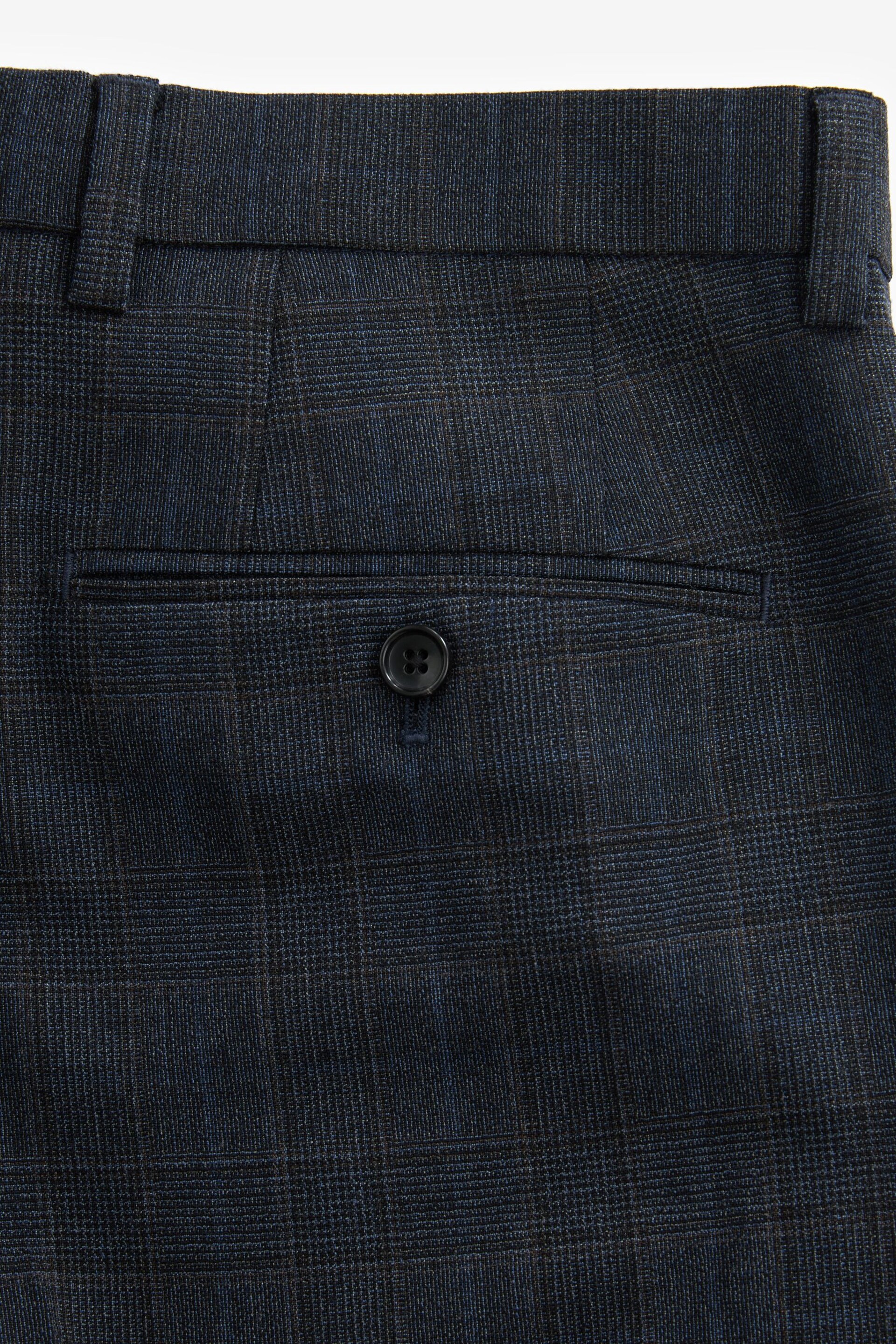 Blue Regular Fit Check Signature Suit: Trousers - Image 9 of 11