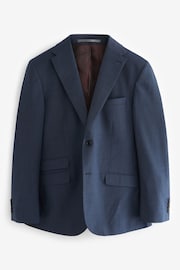 Blue Tailored Fit Signature Wool Textured Suit Jacket - Image 8 of 12