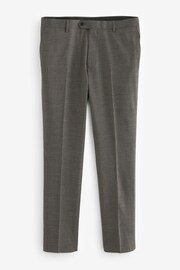 Taupe Slim Wool Blend Textured Suit: Trousers - Image 6 of 11
