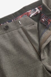 Taupe Slim Wool Blend Textured Suit: Trousers - Image 7 of 11