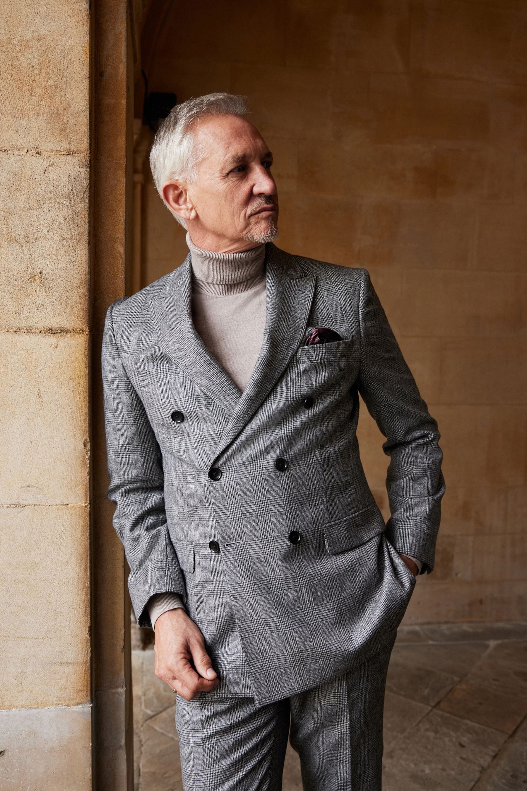 Buy Grey Double Breasted Signature EA Matthews British Fabric Check Suit Jacket from Next Luxembourg