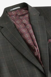 Green Tailored Fit Signature Empire Mills British Fabric Check Suit Jacket - Image 8 of 11