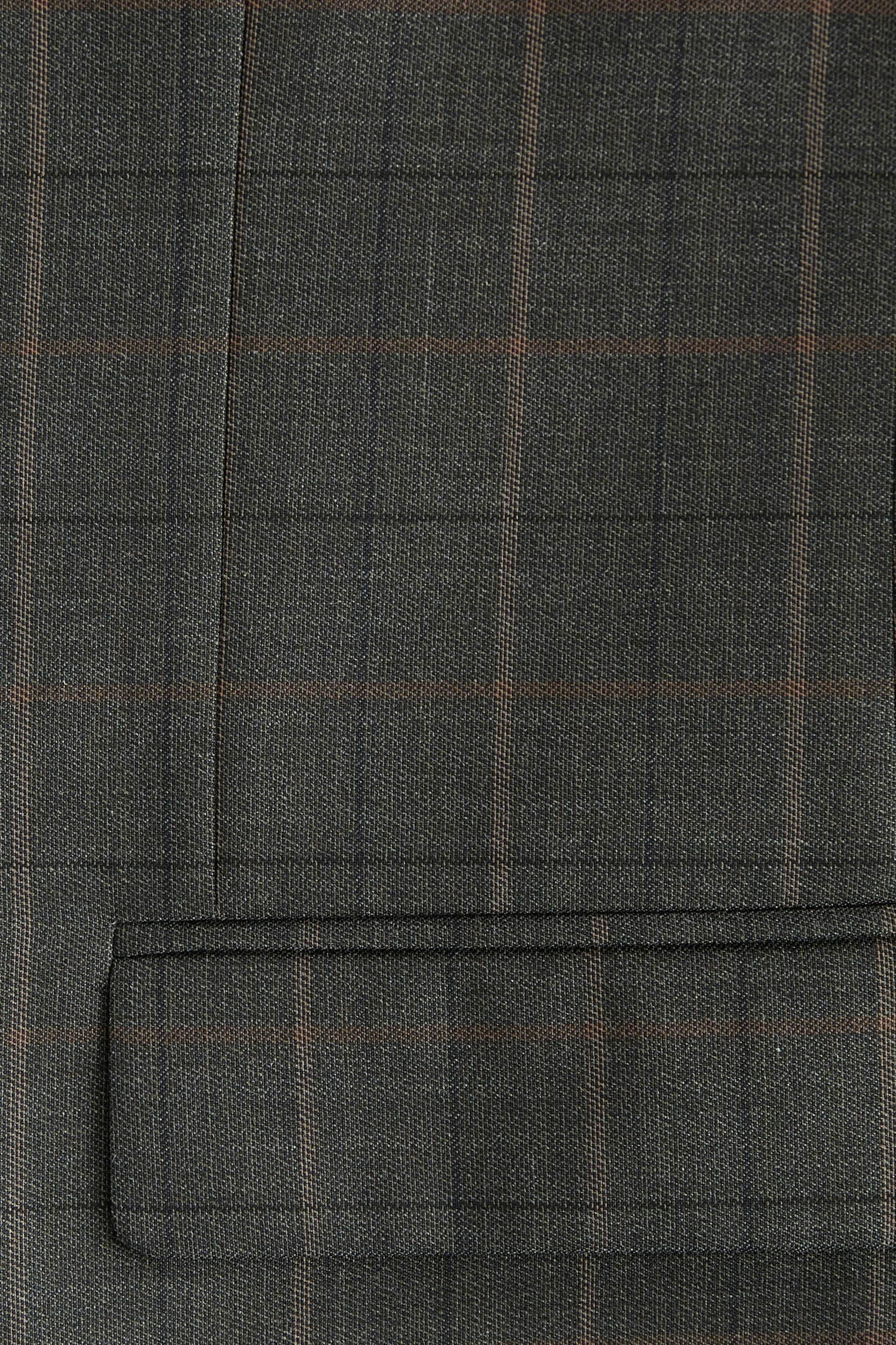 Green Tailored Fit Signature Empire Mills British Fabric Check Suit Jacket - Image 9 of 11