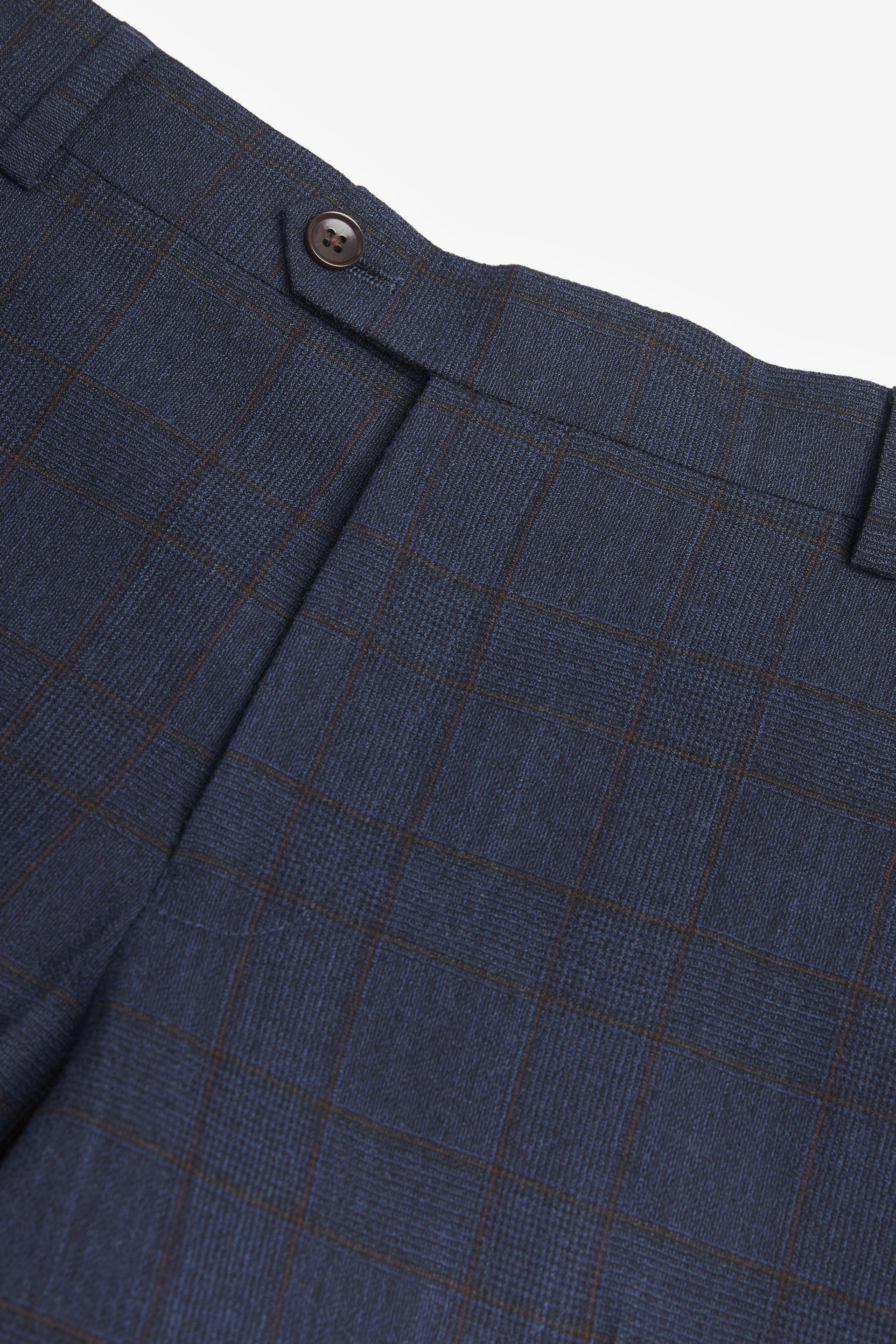 Navy Signature Italian Fabric Check Suit: Trousers - Image 10 of 12