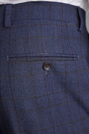 Navy Signature Italian Fabric Check Suit: Trousers - Image 11 of 12