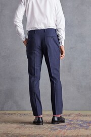 Navy Signature Italian Fabric Check Suit: Trousers - Image 3 of 12